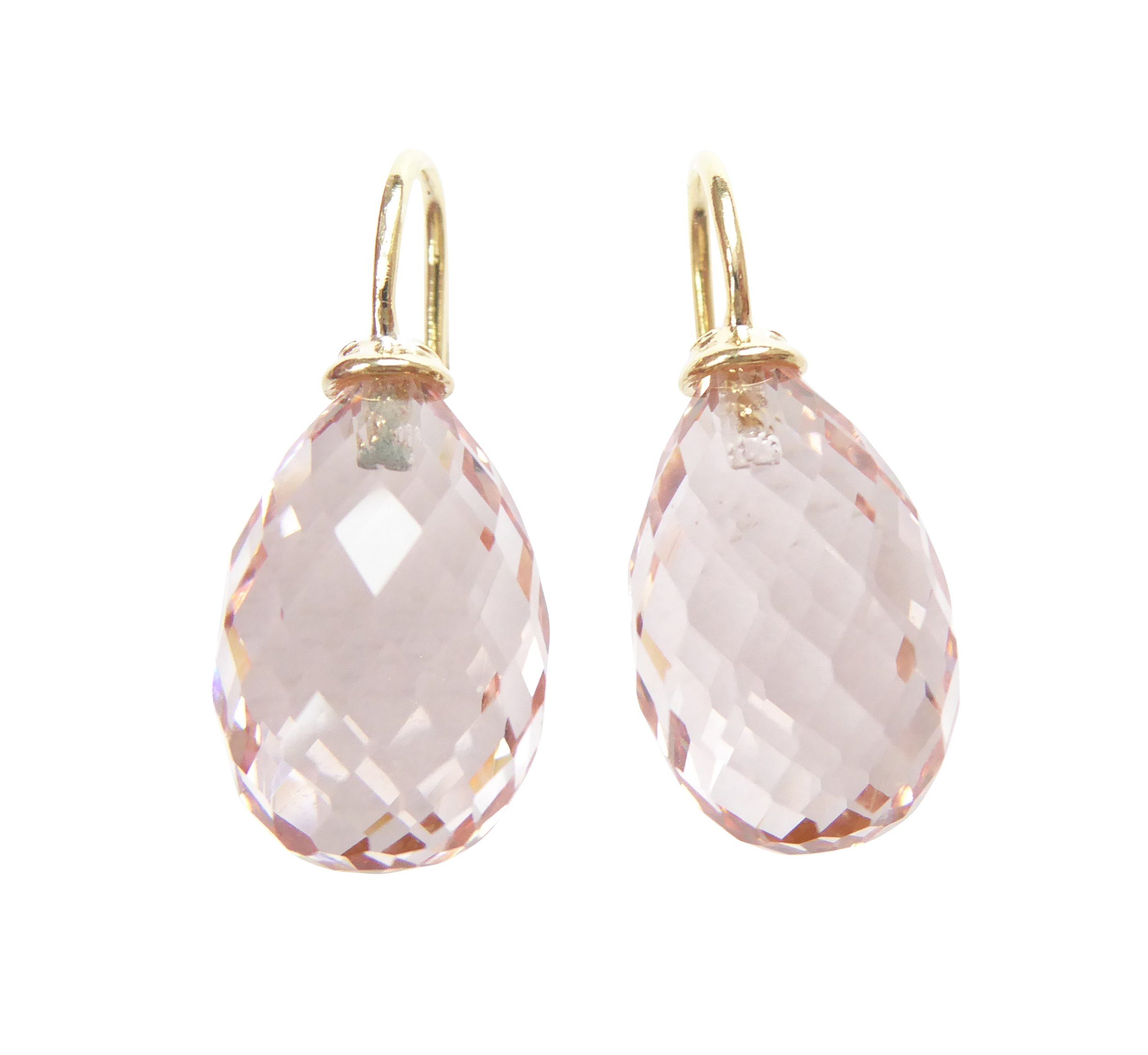 Paar Ohrhänger Mila rosa gold-platt. zeitlose Abendohrringe
