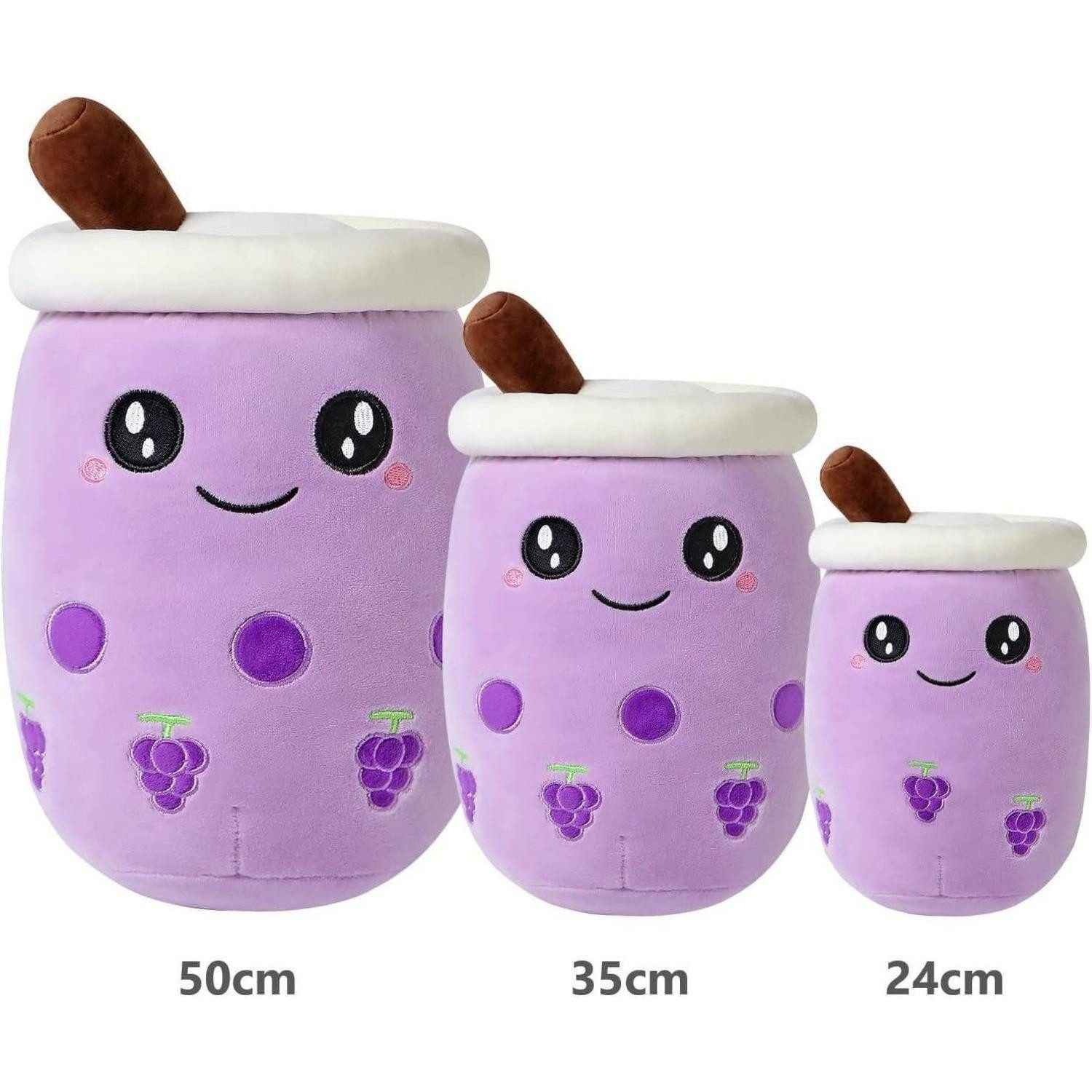 LuxusKollektion Kuscheltier Plüschtier Boba Tea Kawaii Plüschkissen Geschenk Lila Weintrauben 50cm