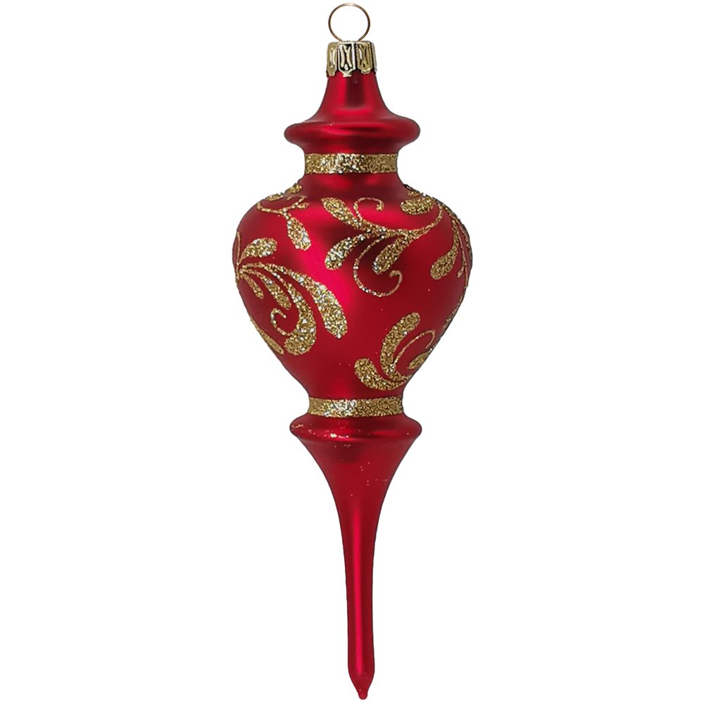 Schatzhauser Christbaumschmuck Romantik Ornament rot matt 15cm (1-tlg), mundgeblasen, handbemalt