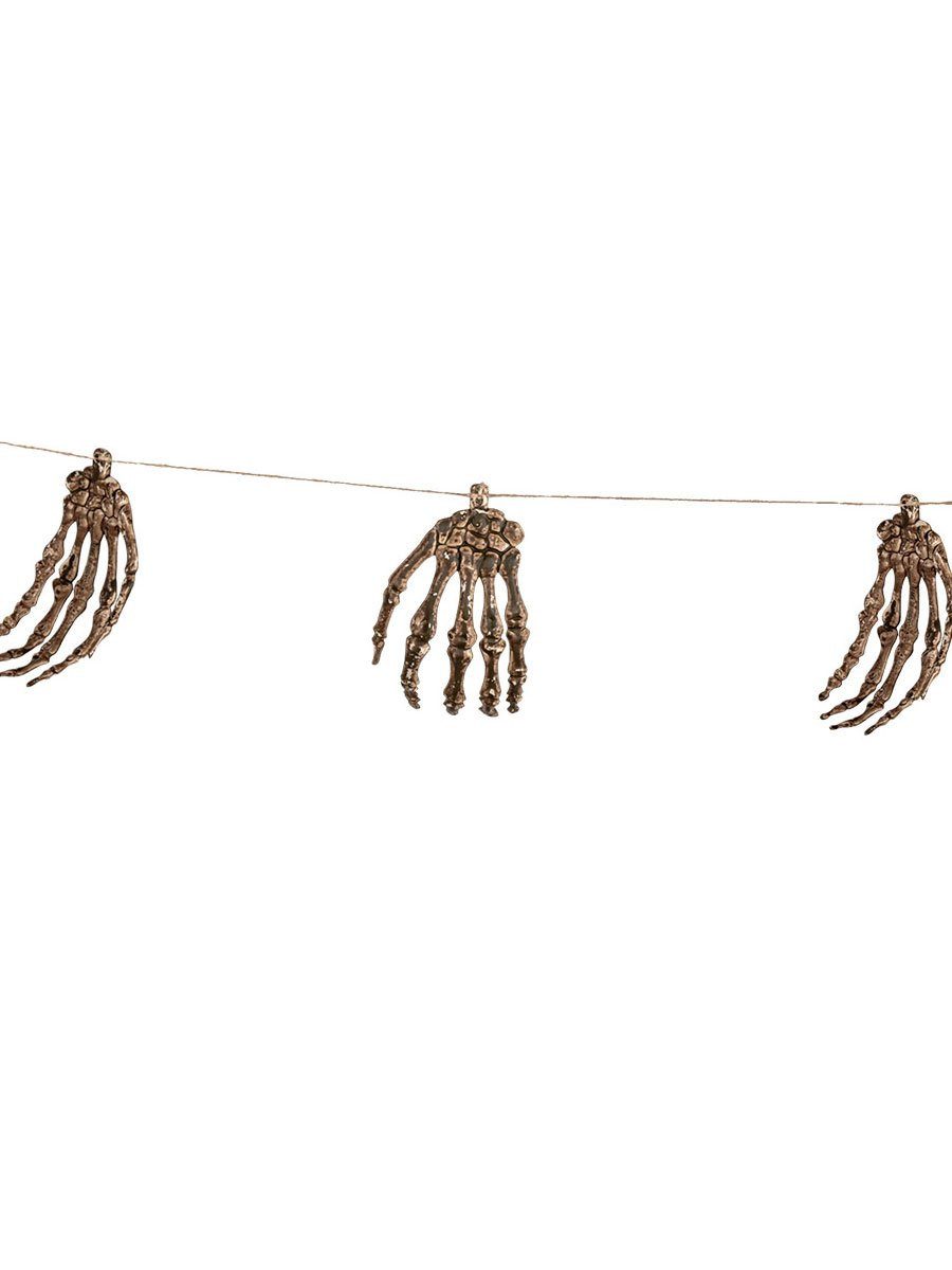 Boland Girlande Skeletthände Girlande 235 cm - Halloween Deko, Halloweenschmuck mit hängenden Knochen