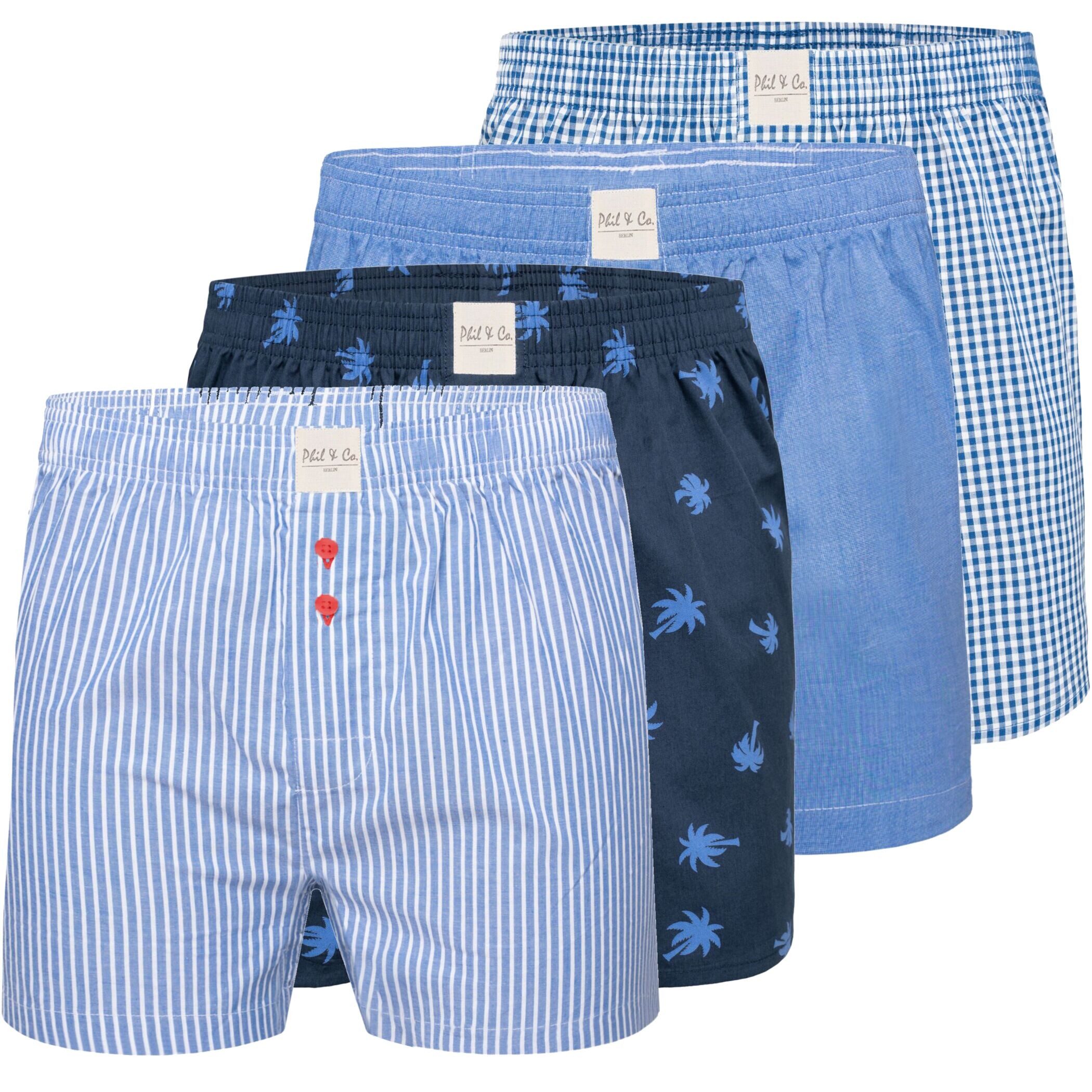 Phil & Co. Boxershorts 4 Phil & Co. Berlin Webboxer Herren american Boxer Boxershorts Shorts (1-St)