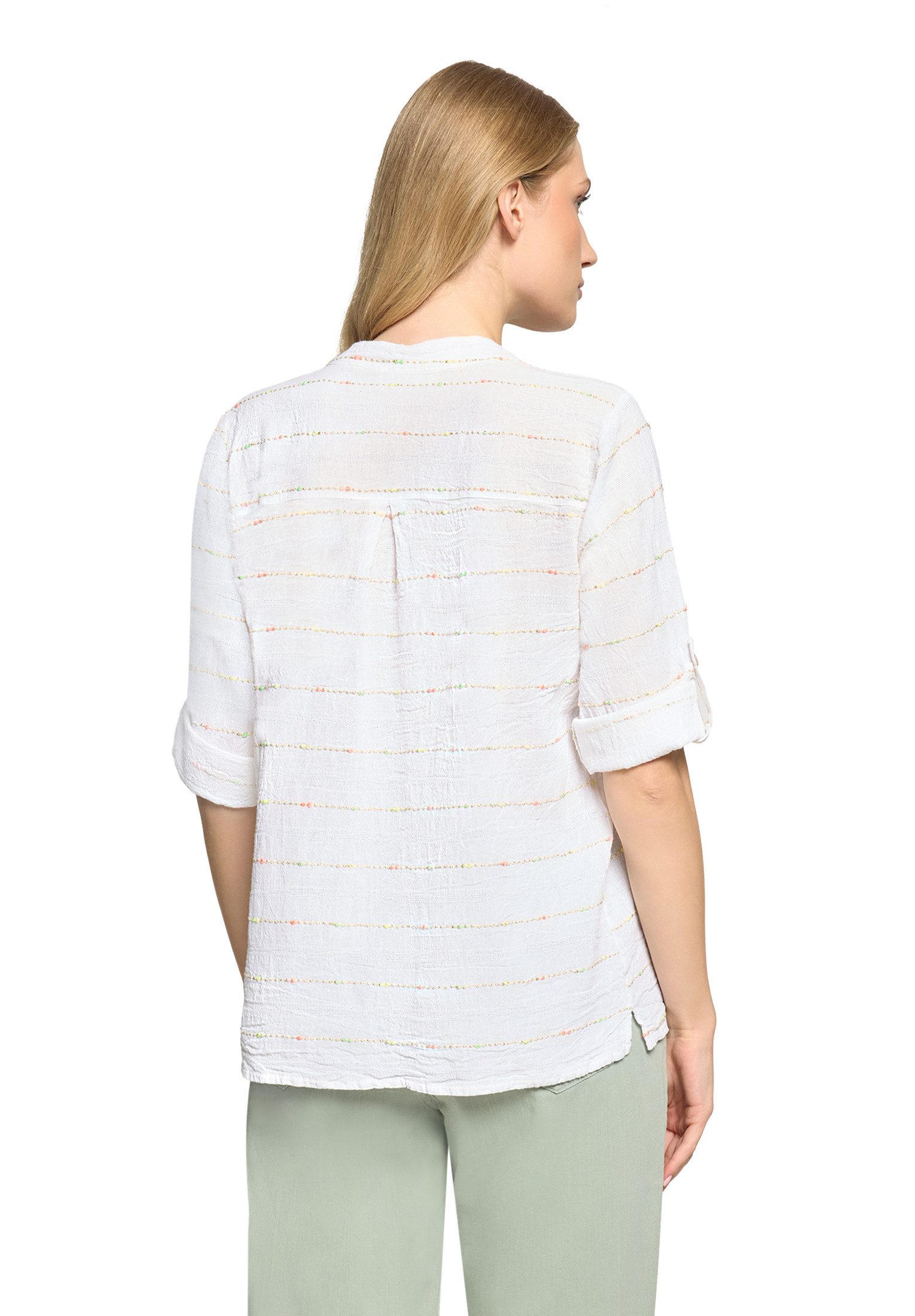 Cartoon Schlupfbluse Damen mit Lurexfaden