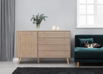 MCW Sideboard MCW-M43-S, Türe mit handgefertigtem natürlichen Kubu Rattan