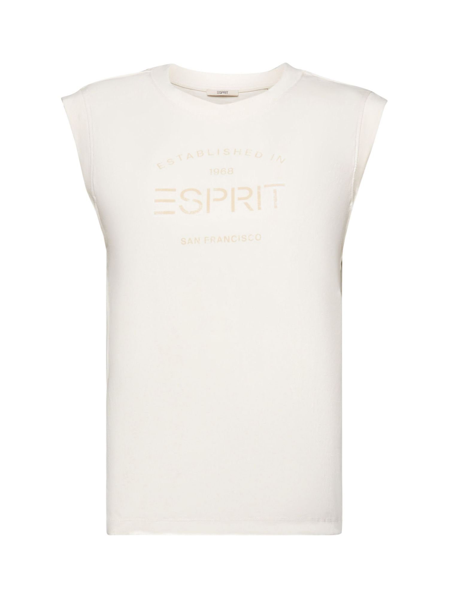 Esprit T-Shirt T-Shirt mit Vintage-Logo (1-tlg) ICE