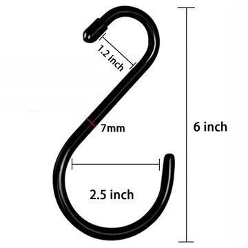 Lubgitsr Türhaken 12 Stück S Haken Groß 6in/10CM Belastbar bis 15KG S-förmige, (12-St)