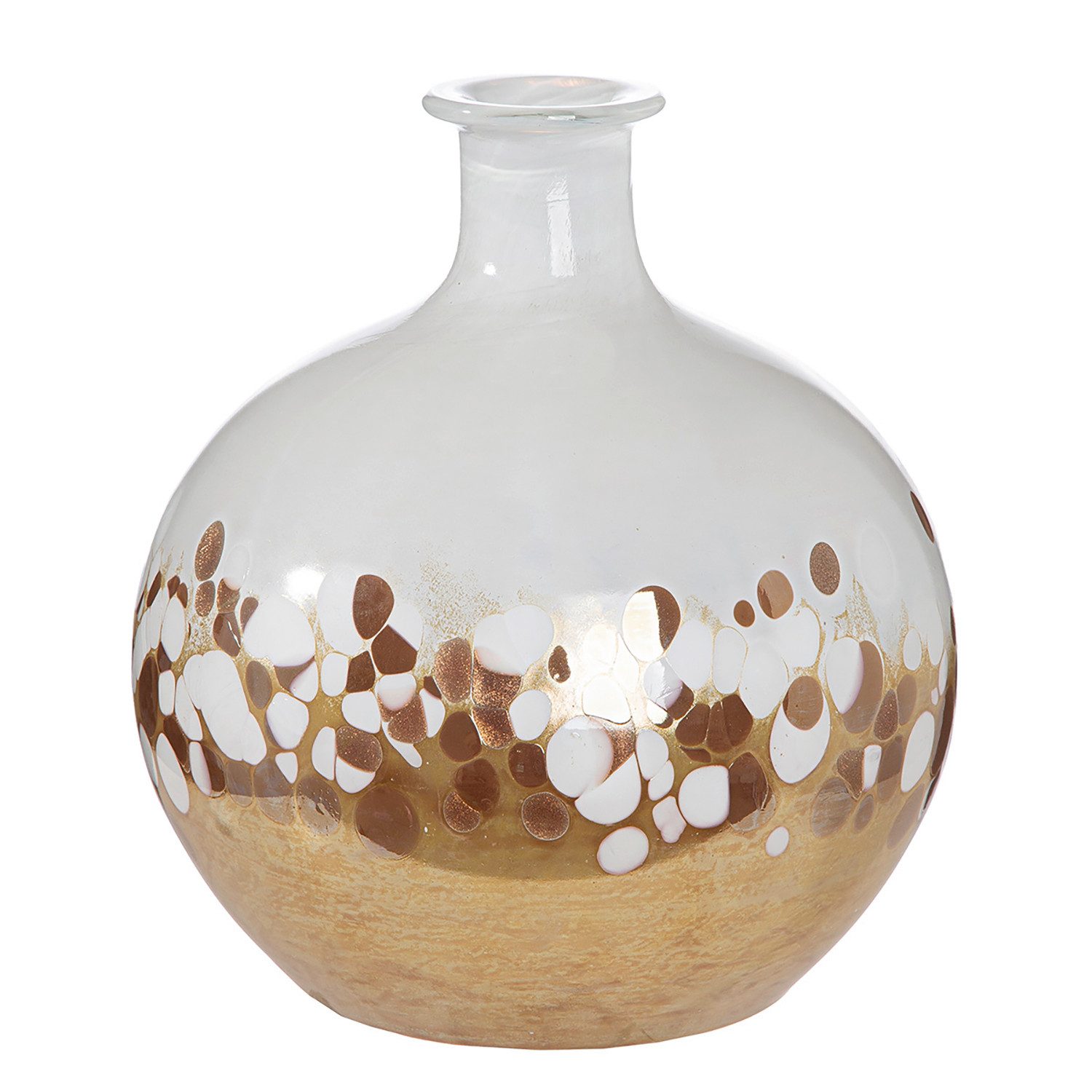 GILDE Dekovase VESUVIO Vase - weiß - Glas - Höhe 23,5cm - runde Blumenvase (1x Vase, Blumenbehälter - Blumengefäß), Blumenvase - Vasen - Tischdeko - Deko