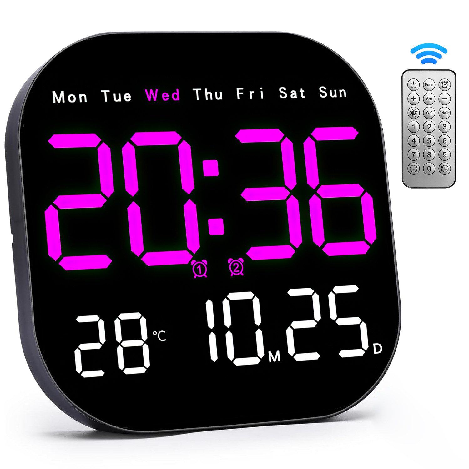 RWEUOQ Wanduhr Digitale Uhr mit Temperatur, günstig online kaufen