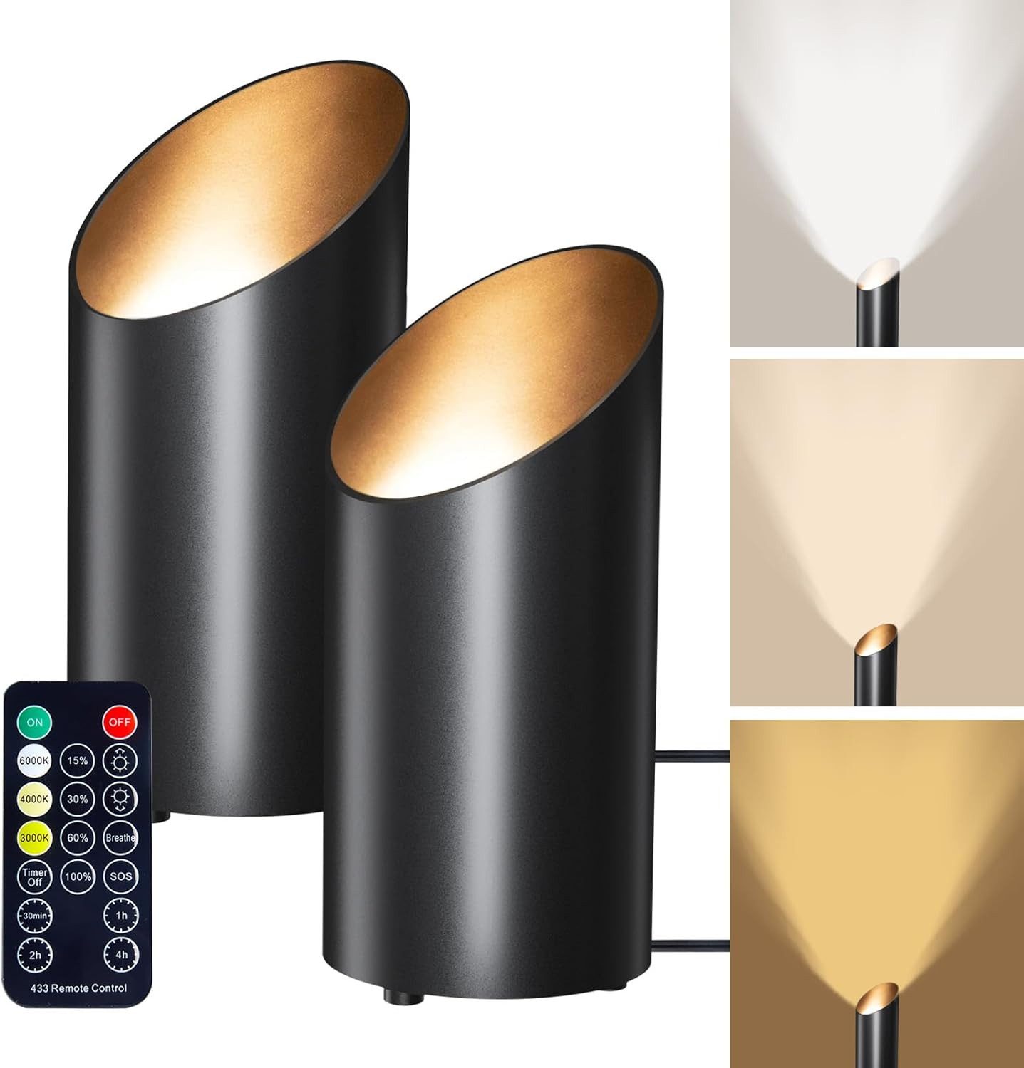 Futicare LED Stehlampe dimmbar mit Fernbedienung & Timer, 3 einstellbare Farbtemperaturen, LED fest integriert, (3000K/4000K/6000K), modernes Aluminium Design, energiesparend & hell, ideal für Wohnzimmer, Pflanzen & Wanddeko