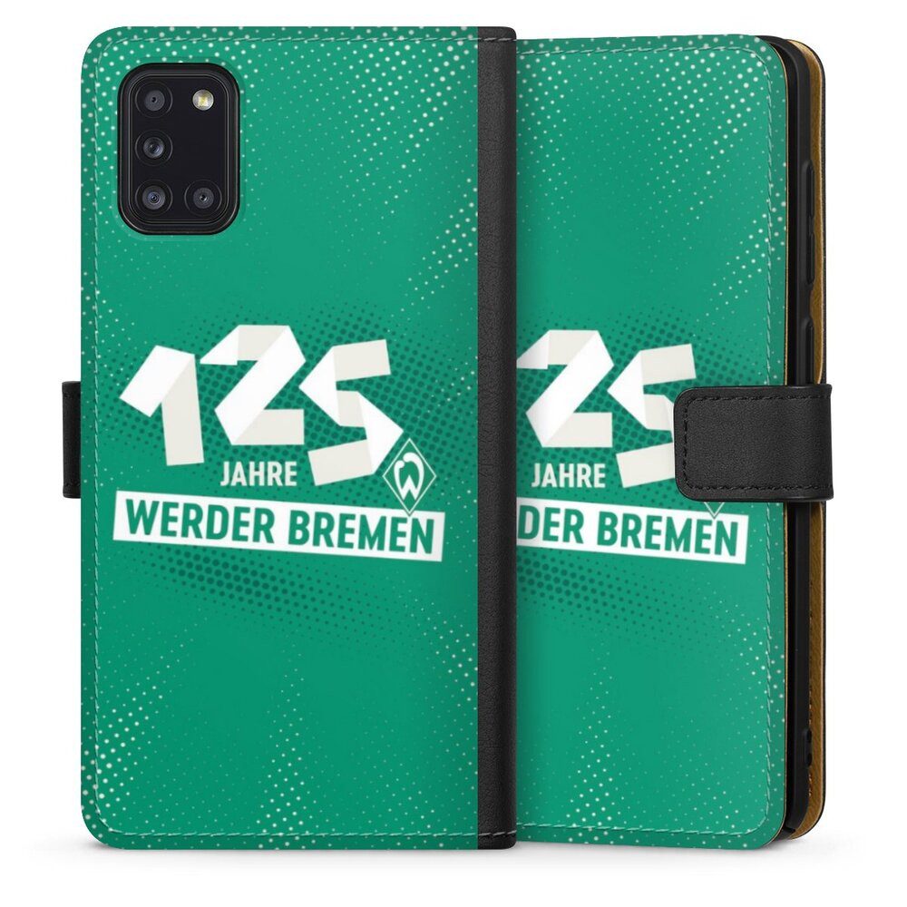 DeinDesign Handyhülle 125 Jahre Werder Bremen Offizielles Lizenzprodukt, Samsung Galaxy A31 Hülle Handy Flip Case Wallet Cover