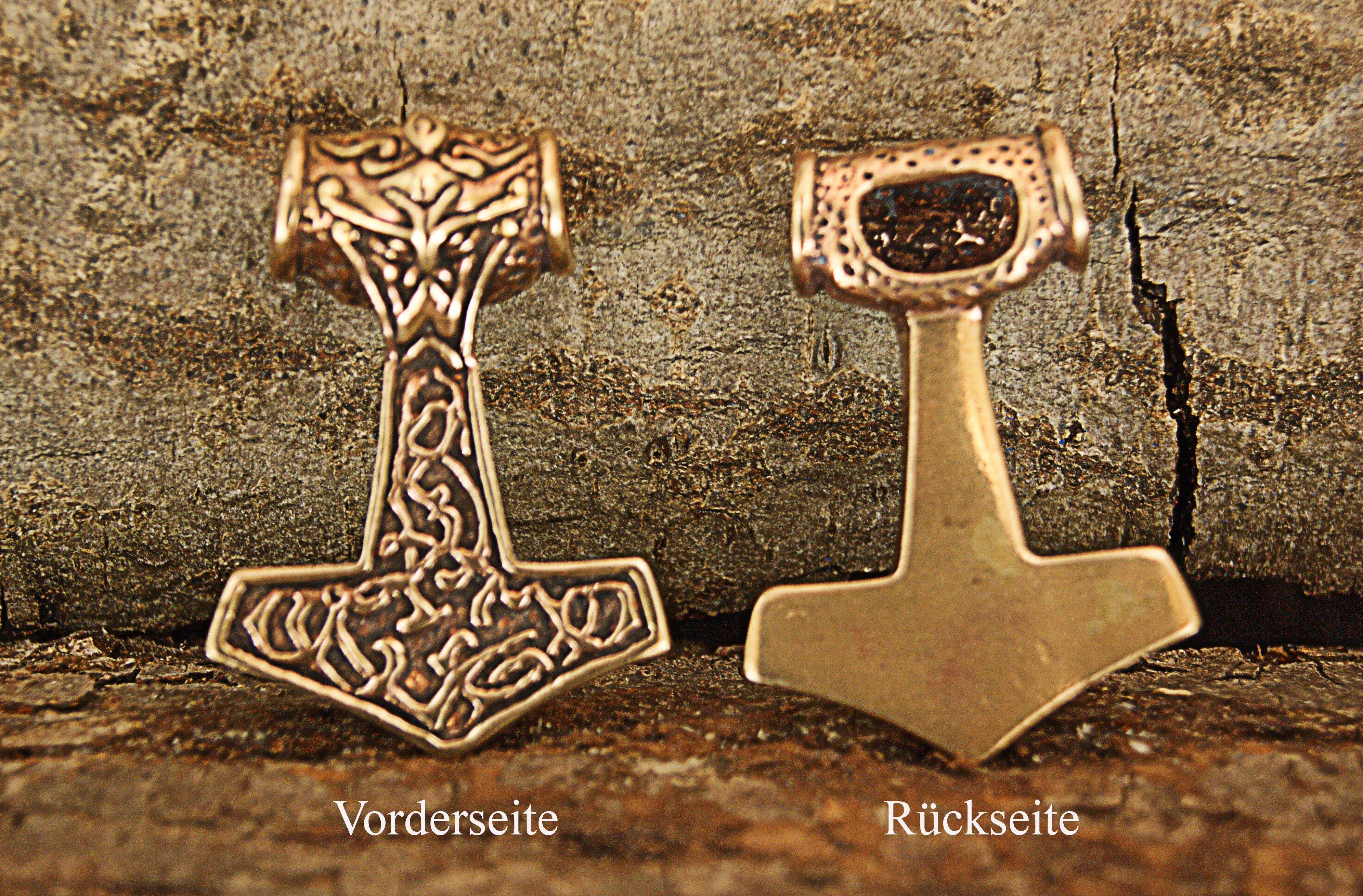 Kiss of Leather Kettenanhänger Thorshammer Thoranhänger Mjölnir Wikinger Bronze Thor Nordisch