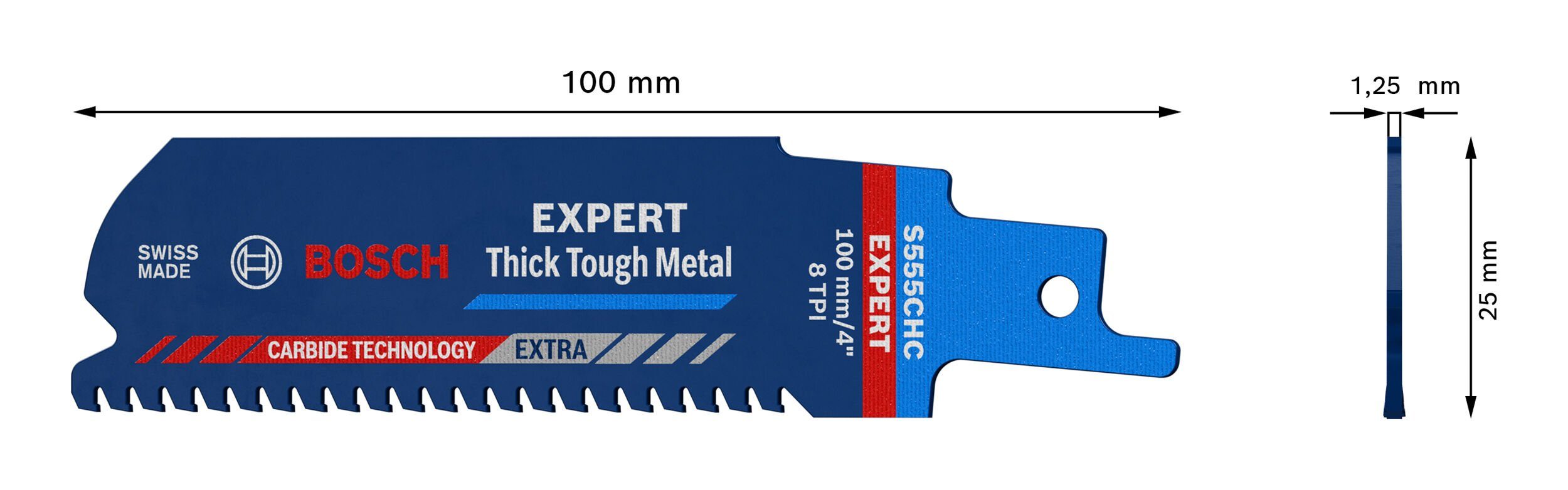 BOSCH Säbelsägeblatt Expert HeavyMetal S Expert Tough 555 Endurance Metal, Thick for CHM