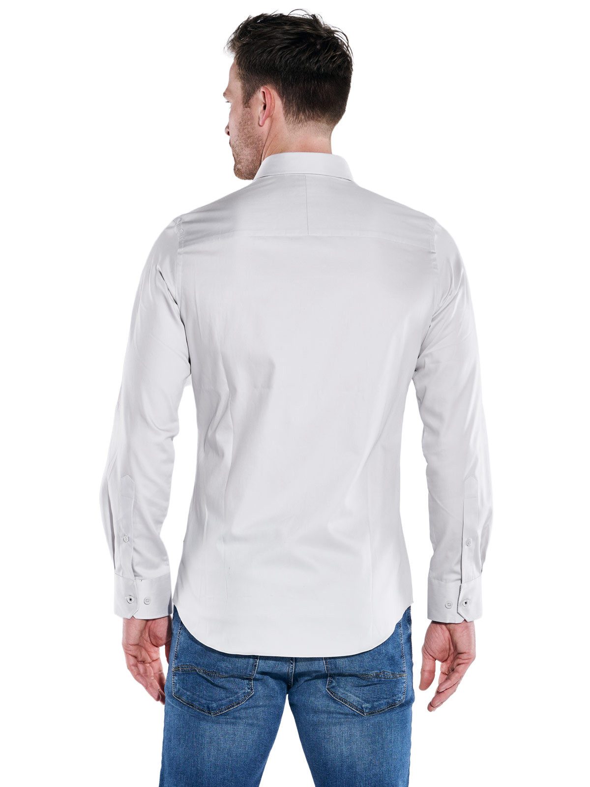 Engbers Langarmhemd Herren Langarm-Hemd "My Favorite", Silbergrau