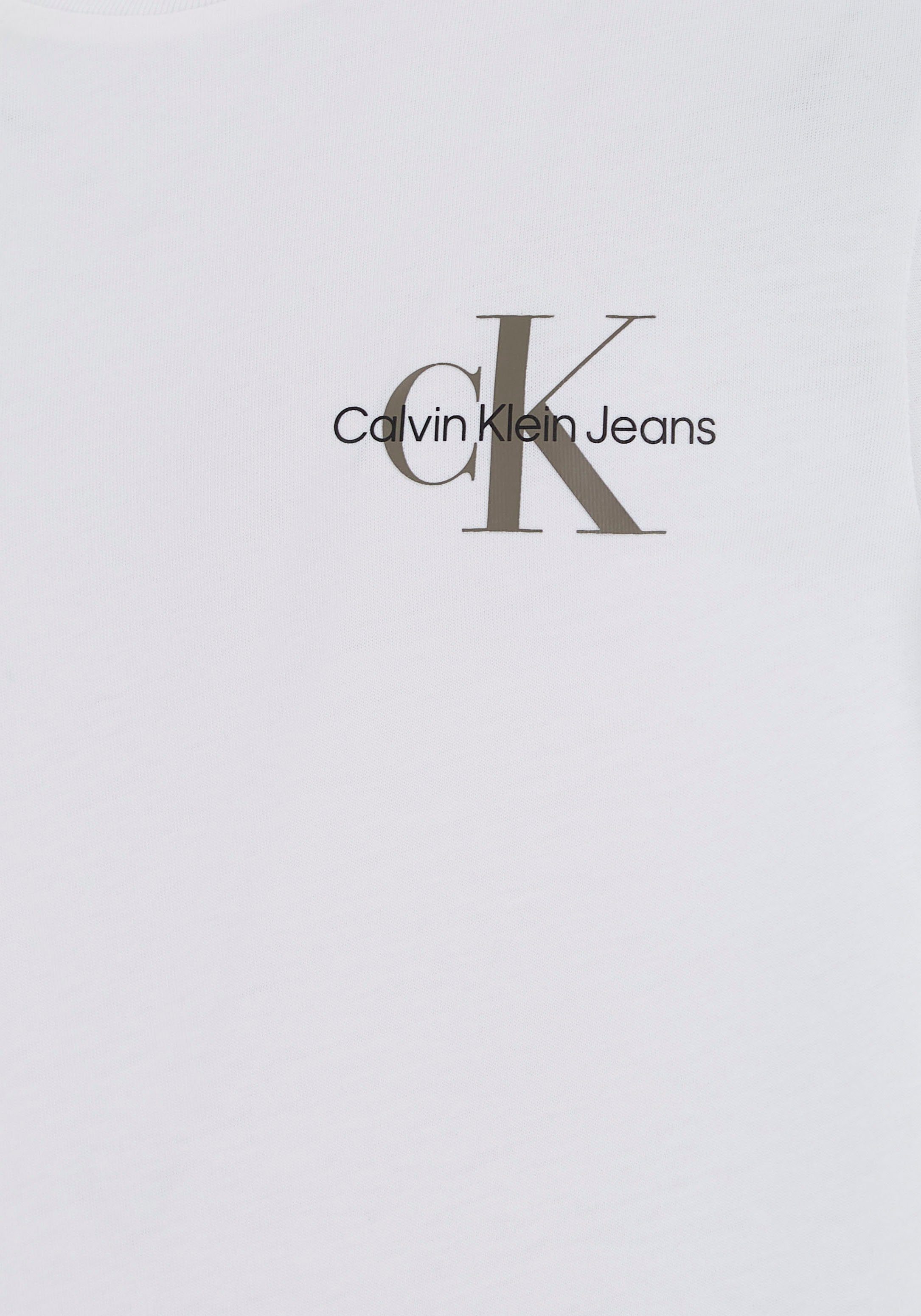 Bright Jeans CHEST T-Shirt Calvin MONOGRAM Klein White TOP