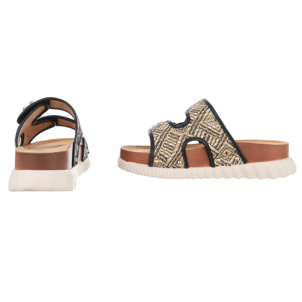 Ital-Design Stilvolle Komfortsandalen für entspannte Tage Plateausandaletten (89323189) Keilabsatz/Wedge Keilsandaletten in Schwarz