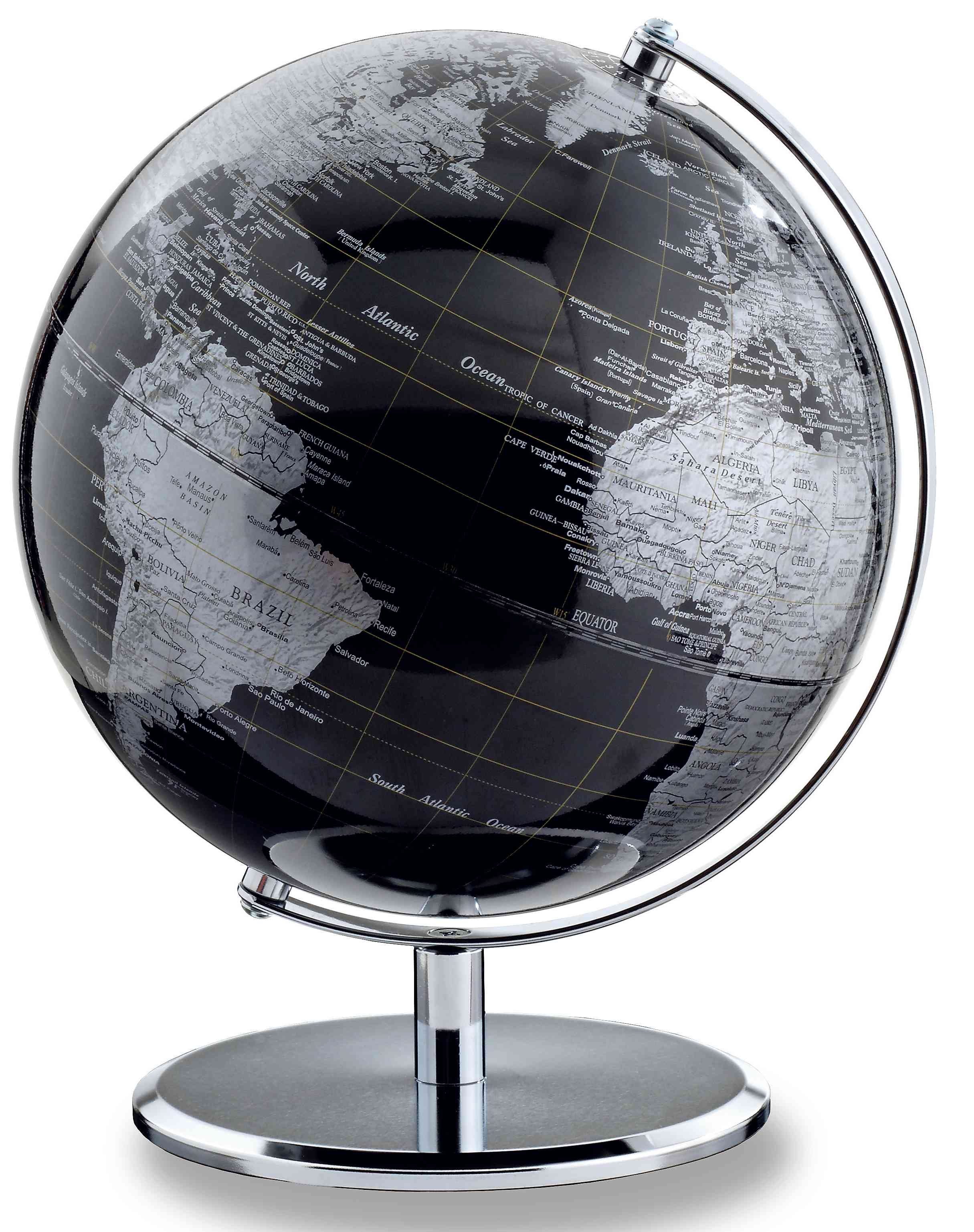 emform® Globus Globus 25cm Darkchrome Planet, politisch, drehbar um 1 Achse