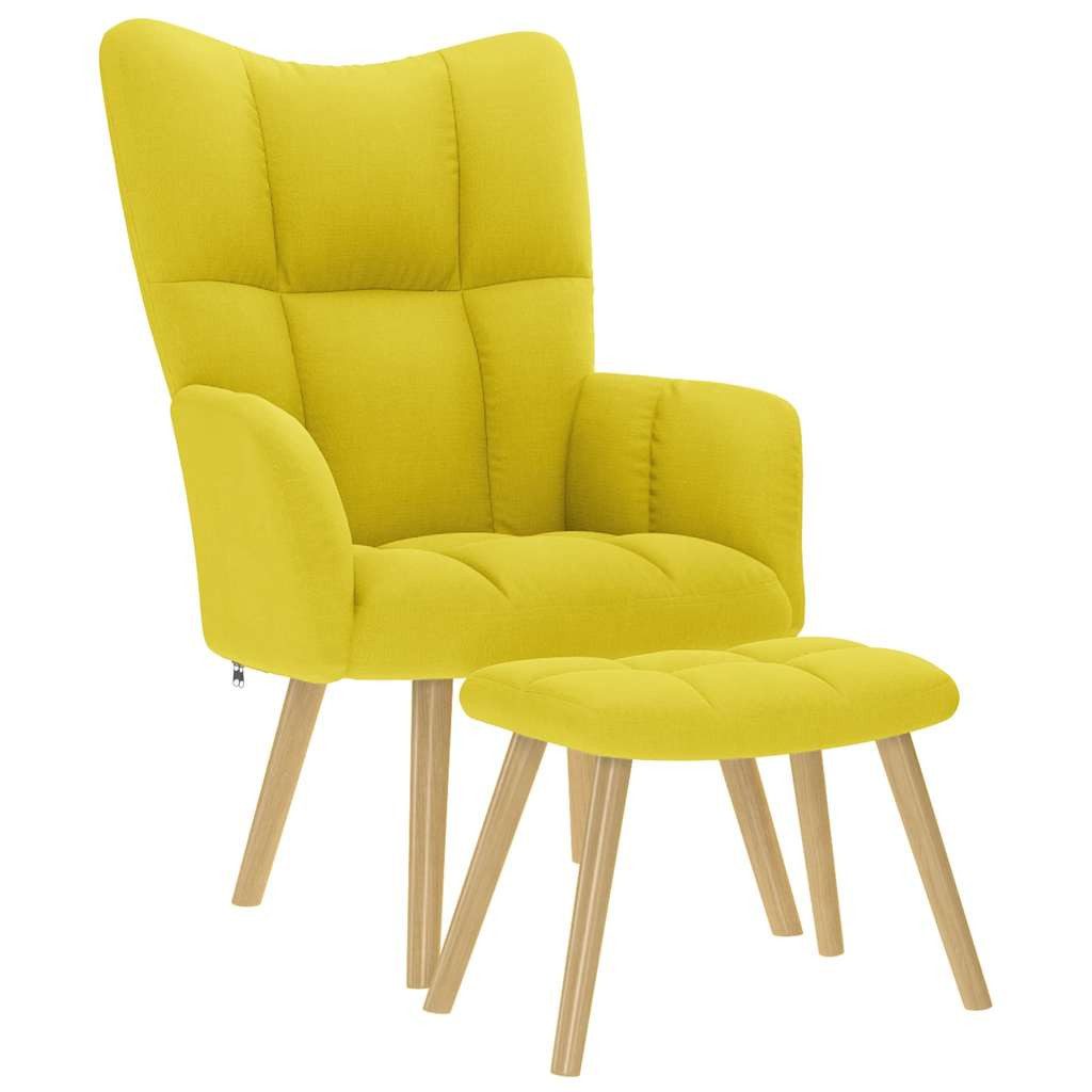 vidaXL Sessel Relaxsessel mit Hocker Hellgelber günstig online kaufen