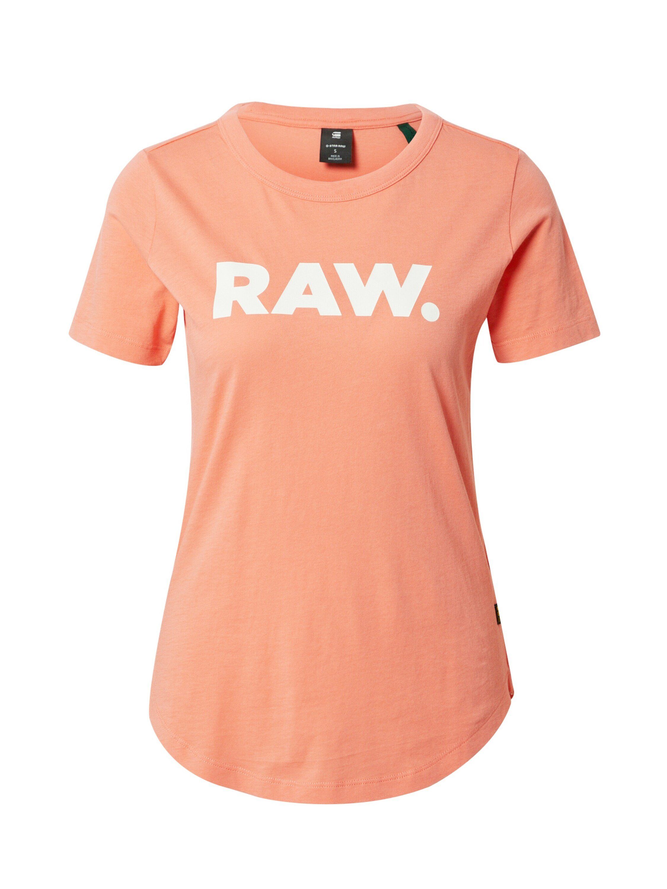 Plain/ohne (1-tlg) RAW Coral T-Shirt Details G-Star Fiery