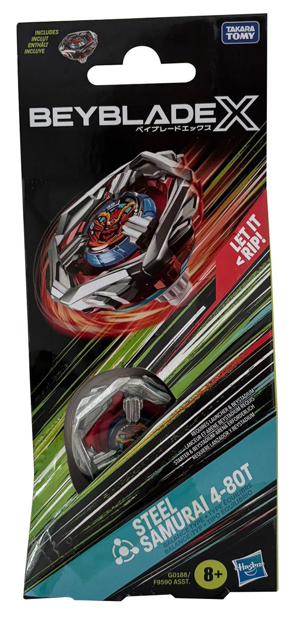 Hasbro Гіроскоп Beyblade X Steel Samurai 4-80T Kreisel Booster Pack – Balance-Typ mit