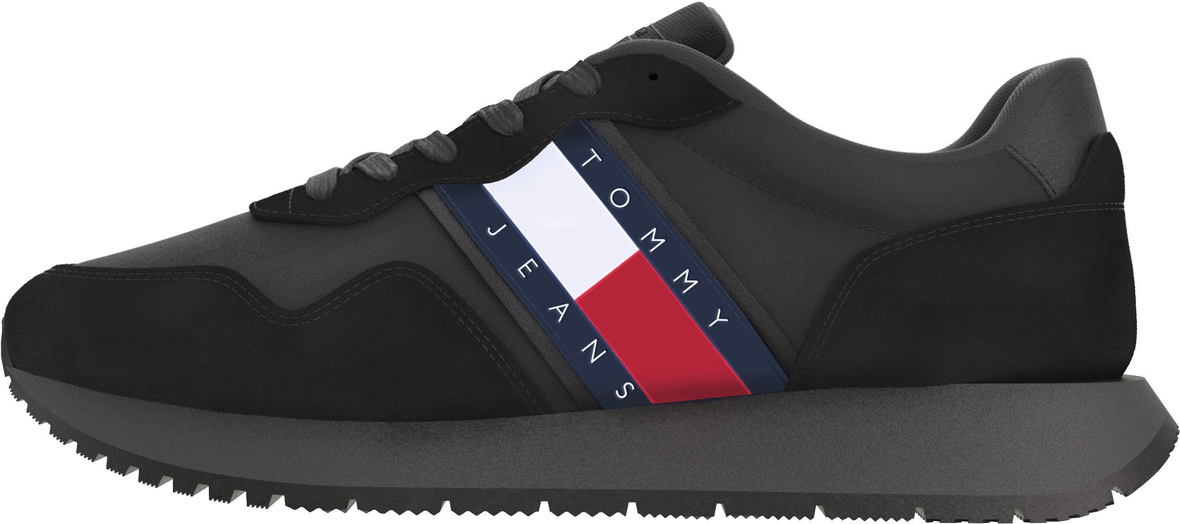 Tommy Jeans TJM MODERN RUNNER Sneaker, Freizeitschuh, Halbschuh, Schnürschuh mit seitlicher Logoflagge