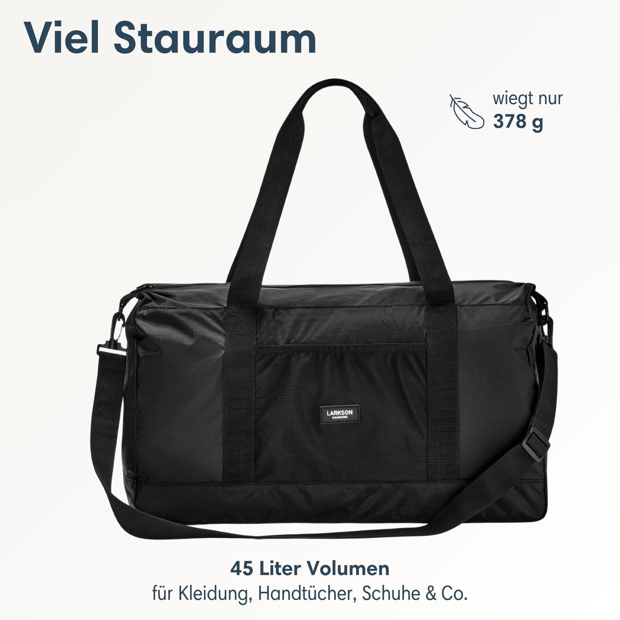 LARKSON Weekender Magnus Packable Weekender (1-tlg), 2in1 Crossbody Bag & Reisetasche, faltbar