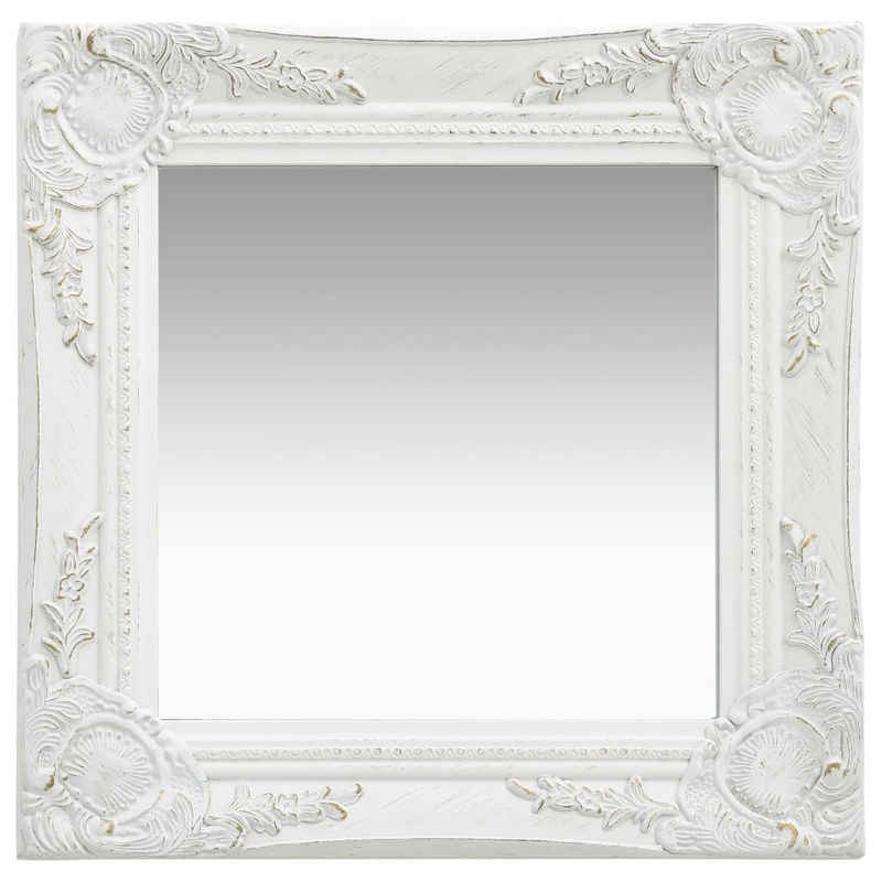 möbelando Barockspiegel 3002665 (BxH: 40x40 cm), aus Holz und Glas in Weiß