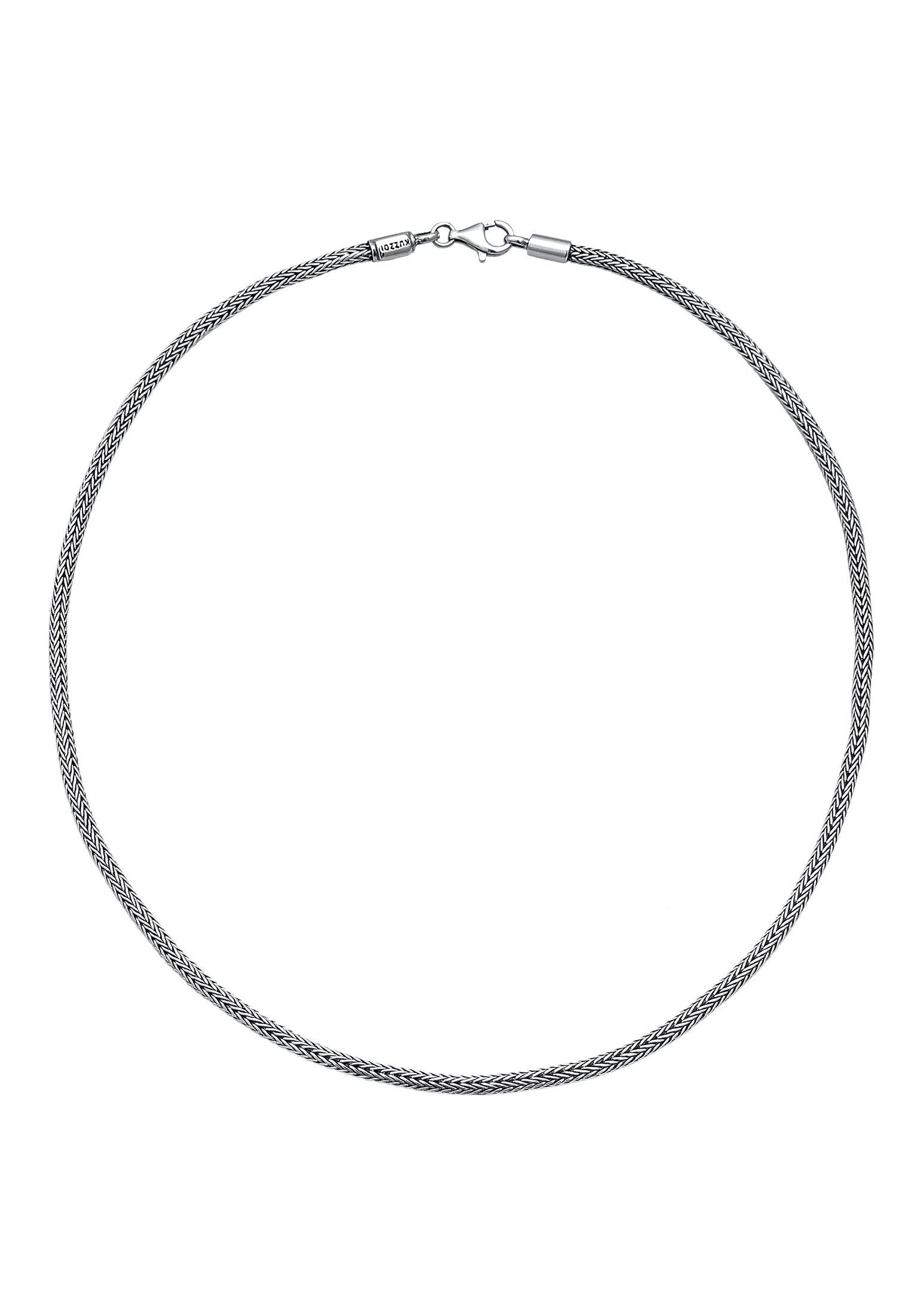 Kuzzoi Silberkette Herren 3mm für Anhänger Glieder 925 Sterling Silber Oxidiert