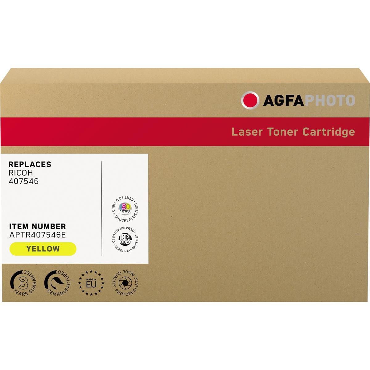 AgfaPhoto Tonerkartusche AgfaPhoto Toner APTR407546E wie Ricoh 407546 gelb