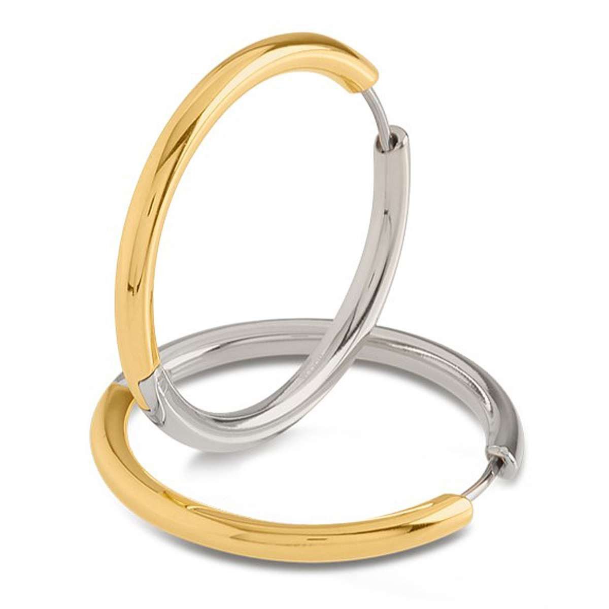 Boccia Paar Creolen 05073-04, für Damen Titan Zweifarbig 32 mm