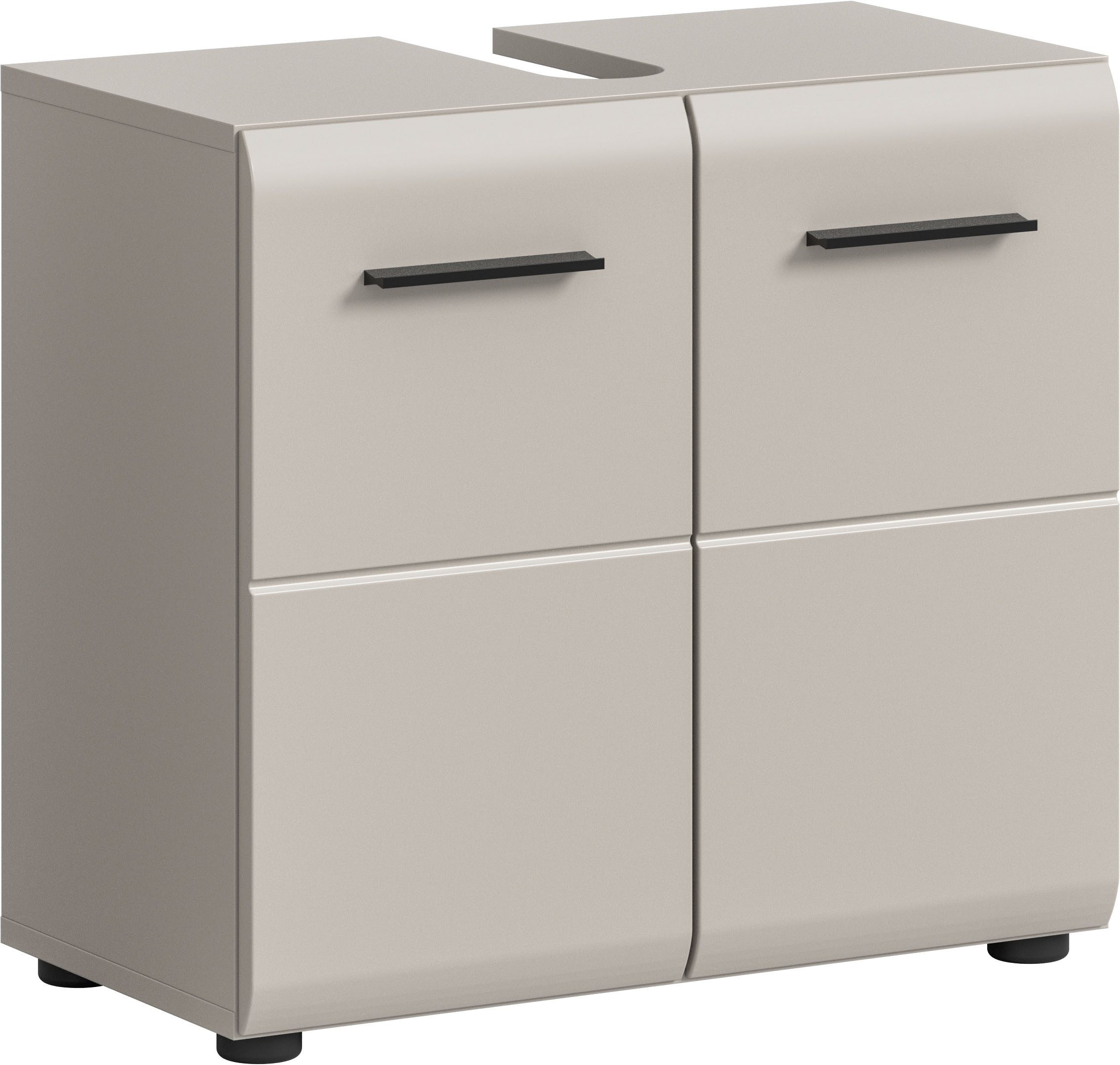 welltime Waschbeckenunterschrank FLORENZ, Breite 60cm, 1 Einlegeboden, 2 Fächer (1-St., TOPSELLER) mit Siphonausschnitt, Badmöbel, Badschrank, Schrank, Kommode, Bad