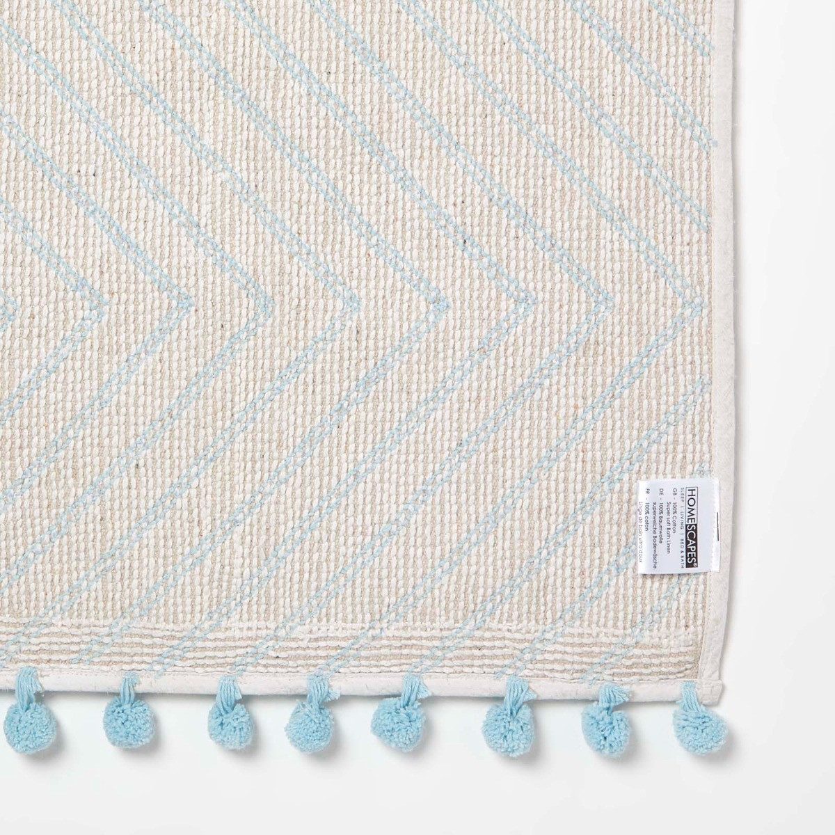 Homescapes Badematte Badteppich hellblau mit Zickzack-Muster – Badematte 50 x 80 cm, Höhe 20 mm, 50 x 80 cm – Bild 5 von 5