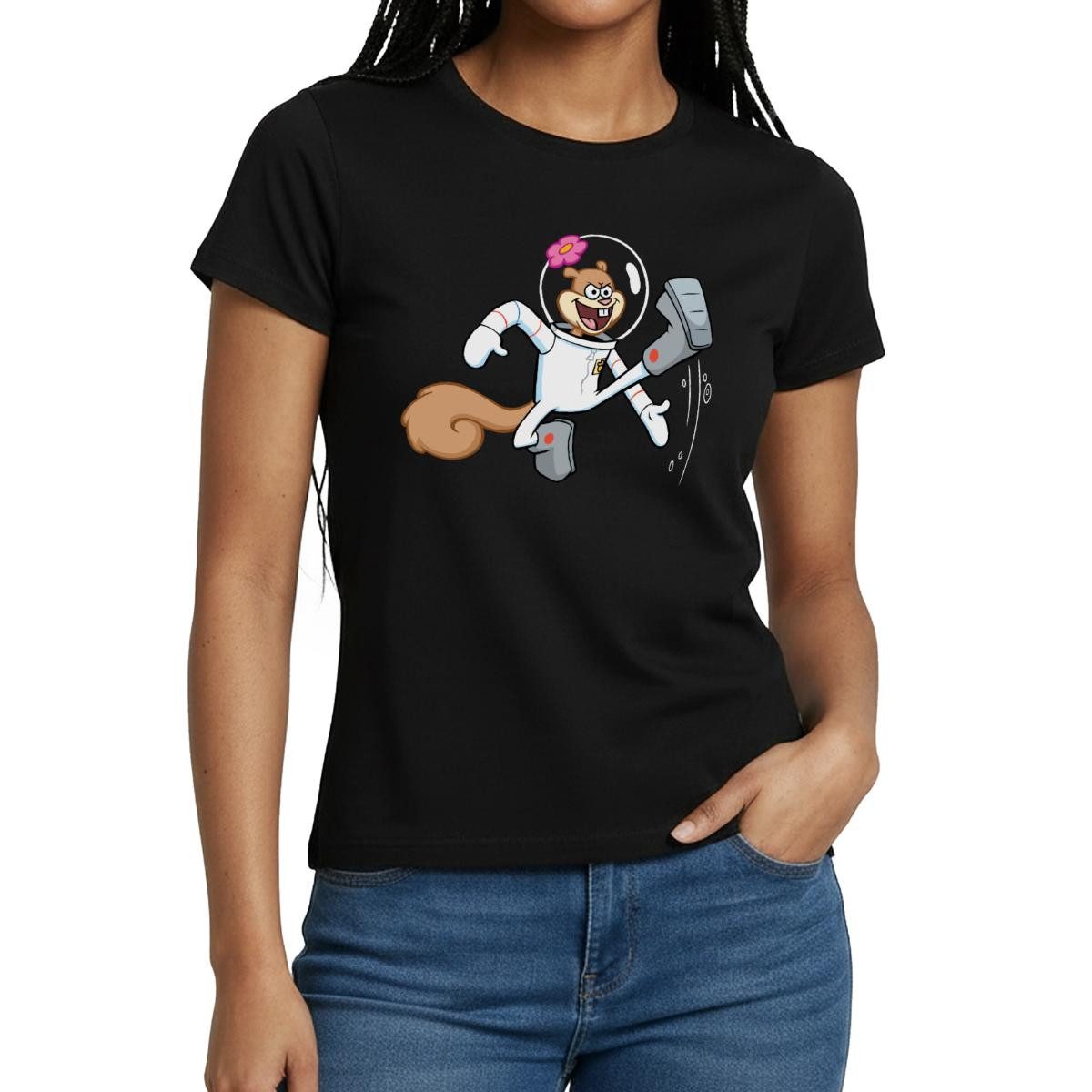 T-Shirt Spongebob Schwammkopf Sandy Cheeks Design Frauen T-Shirt