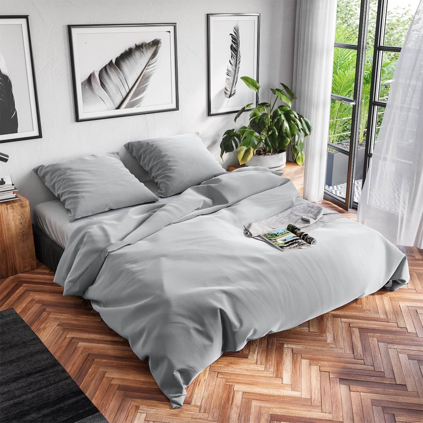 Wolkenfeld Bettwäsche Renforcé Bettwäsche Baumwolle - Natürlich weiches Schlafgefühl, Renforcé, 3 teilig, 135x200 cm, 155x220 & Übergrößen I inkl. Kissenbezüge 80x80 I uni
