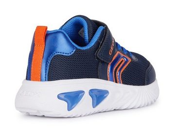 Geox J ASSISTER BOY C Sneaker mit cooler Blinkfunktion, Freizeitschuh, Halbschuh, Schnürschuh