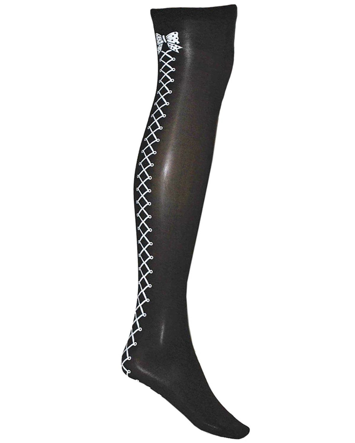 Kostüm Overknees Halterlose Strümpfe mit Schleife, Schwa