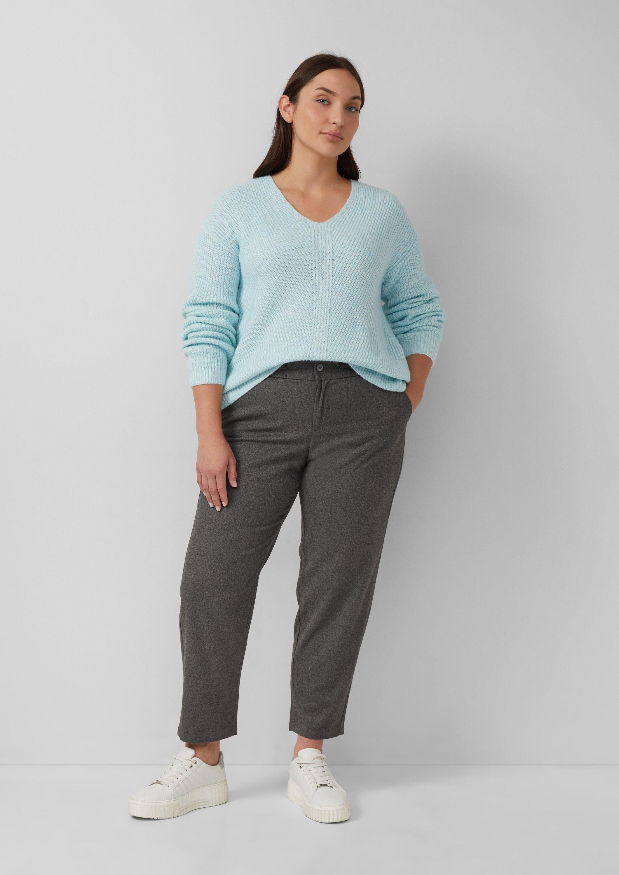 s.Oliver Longpullover Strickpullover Weicher Strickpullover im Relaxed Fit mit V-Ausschnitt