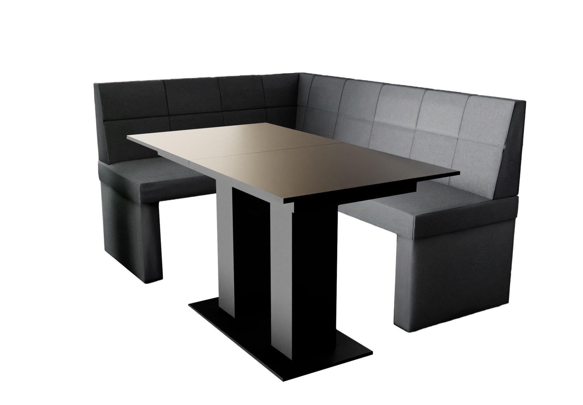 Fun Möbel Eckbankgruppe Eckbankgruppe „BLAKE“ Размер 168x128cm mit Tisch Schwarz, ausziehbarer Tisch