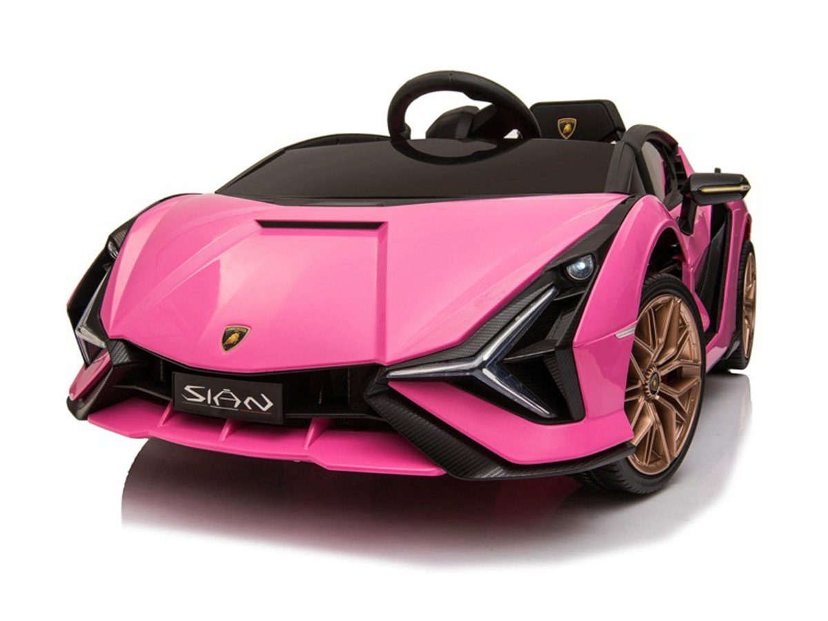 TPFLiving Elektro-Kinderauto Lamborghini Sian mit Fernbedienung - 2 x 12 Volt - 7Ah-Akku, Belastbarkeit 30 kg, Kinderfahrzeug mit Soft-Start und Bremsautomatik - Farbe: rot