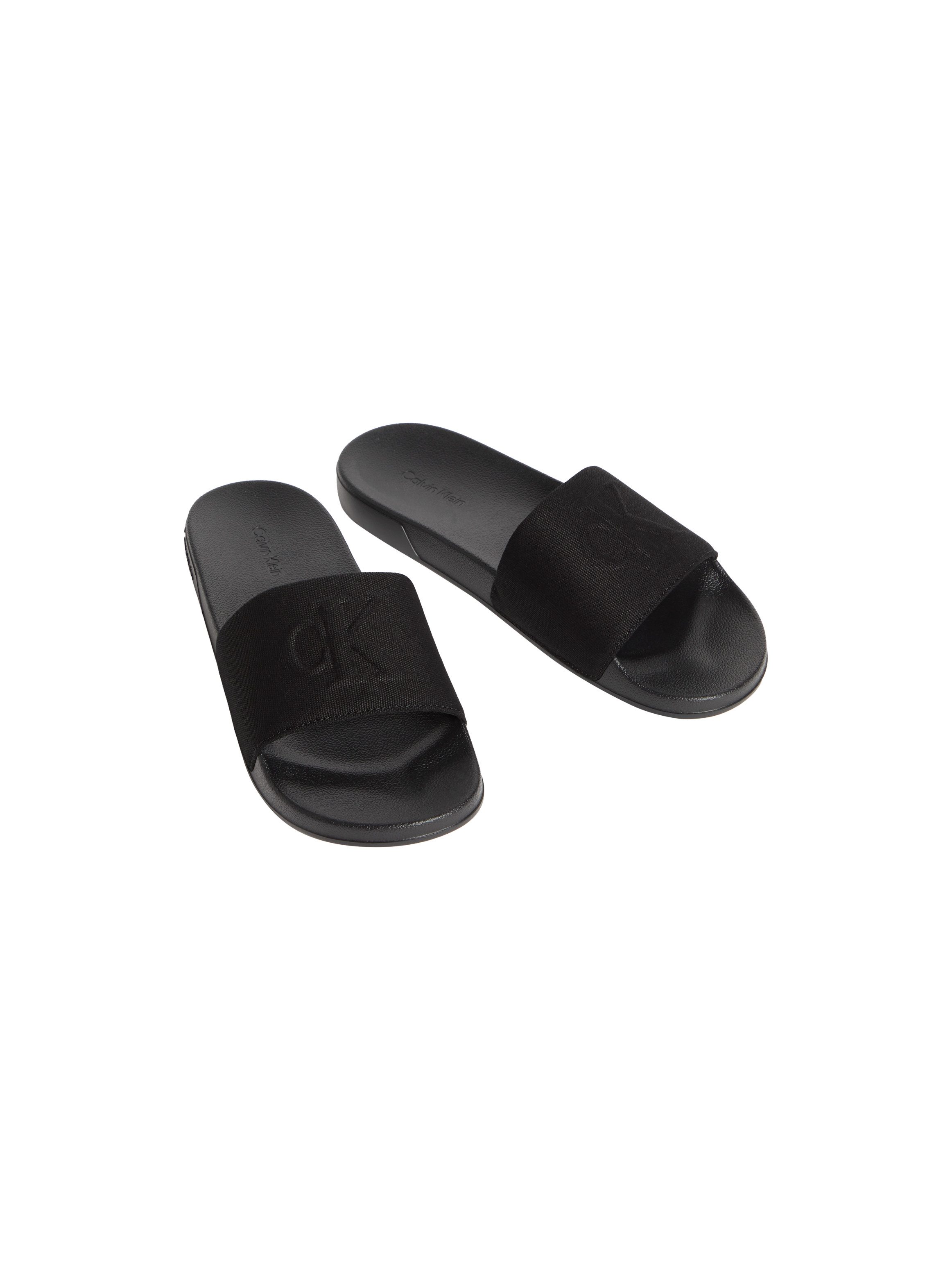 Calvin Klein ESS SLIDE HF MONOGRAM CV Badepantolette Sommerschuh, Strandschuh, Badeschuh, Flat mit Logo-Emblem