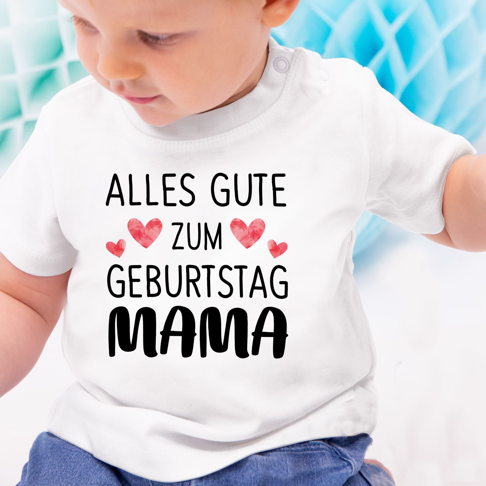 Tochter Geburtstag T-Shirt 1 Weiß Sohn Alles Baby Mama Mama Geschenk Shirtracer & zum gute