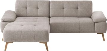 exxpo - sofa fashion Ecksofa, im skandinavischen Design mit Steppung und Holzfüßen, L-Form