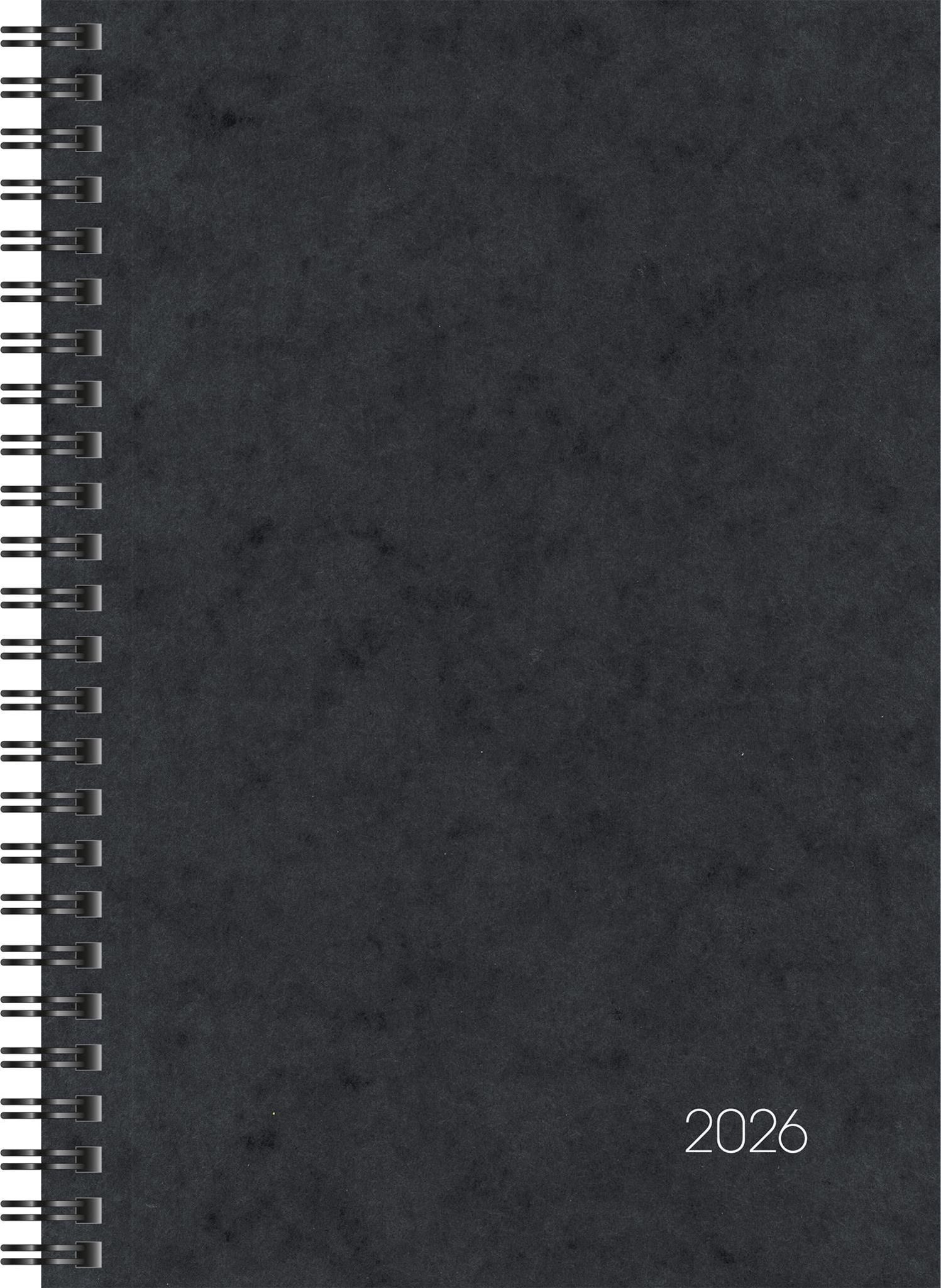 BRUNNEN Buchkalender 2026 Brunnen Buchkalender 796 A5 sw 4061947144796