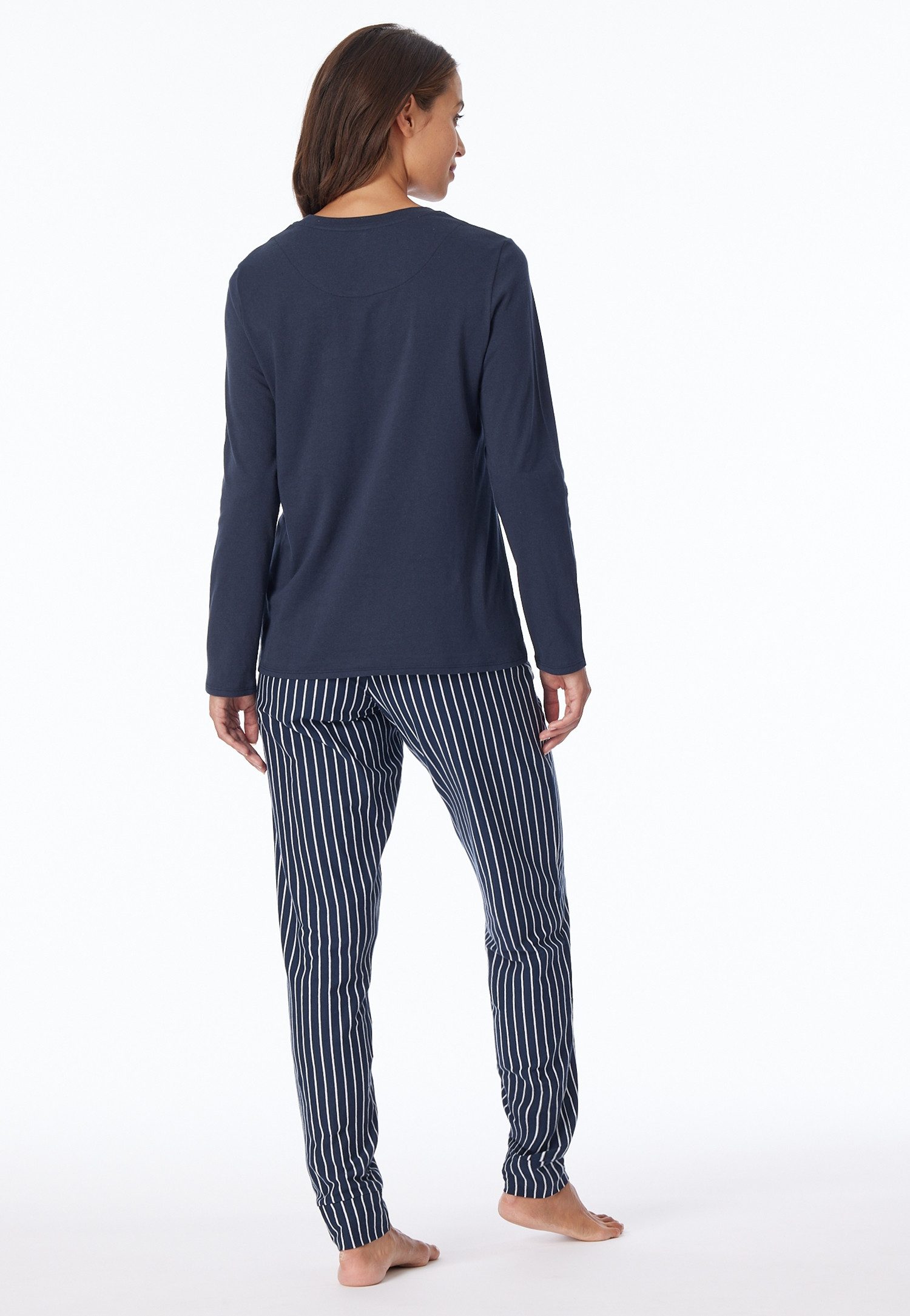 uncover by SCHIESSER Schlafanzug Uncover Nightwear (2 tlg) mit Rundhalsausschnitt, Langarm, Single Jersey-Qualität