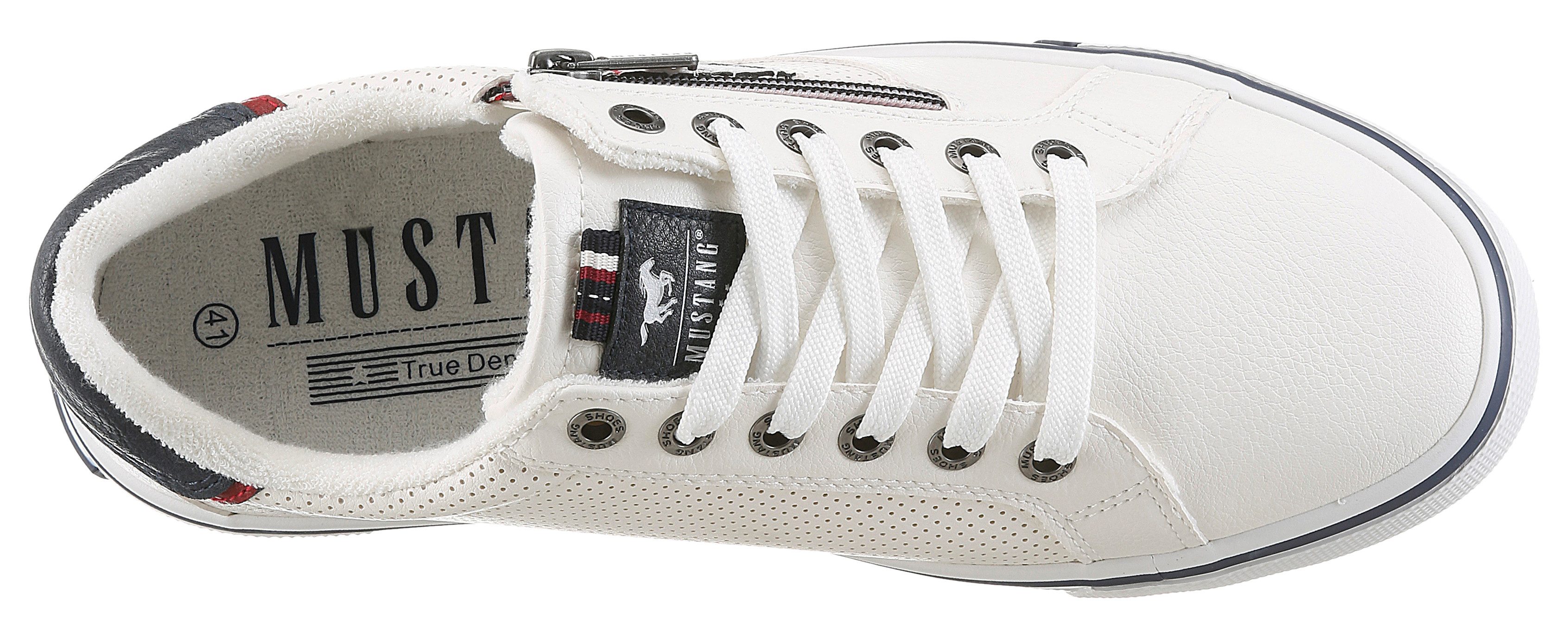 Mustang Shoes Giuliano Sneaker Freizeitschuh, Halbschuh, Schnürschuh mit modischem Lochmuster