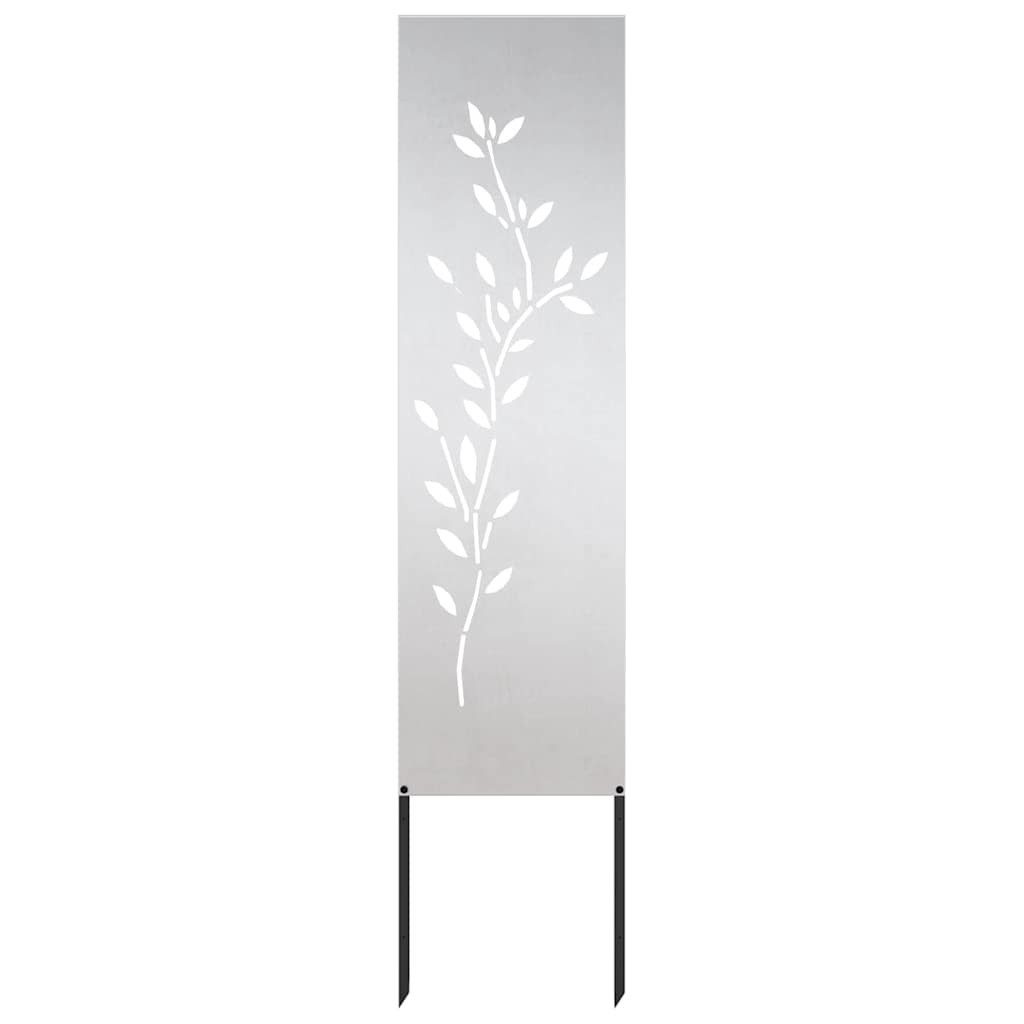 vidaXL Garten Sichtschutz-Leinwand Floral Silber 32 x 140 cm Edelstahl, (1 St)