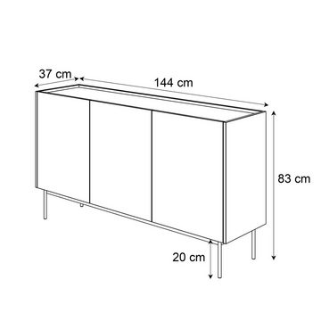 Lookway Kommode ESSENCE 3D K144 Dreitürig