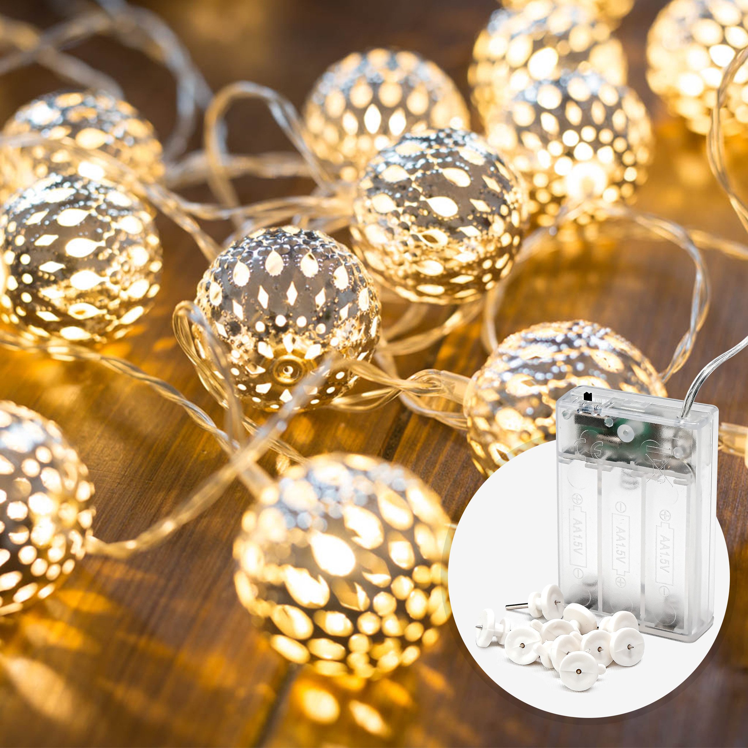 LED-Lichterkette Marokkanische Batterie und Stecker -