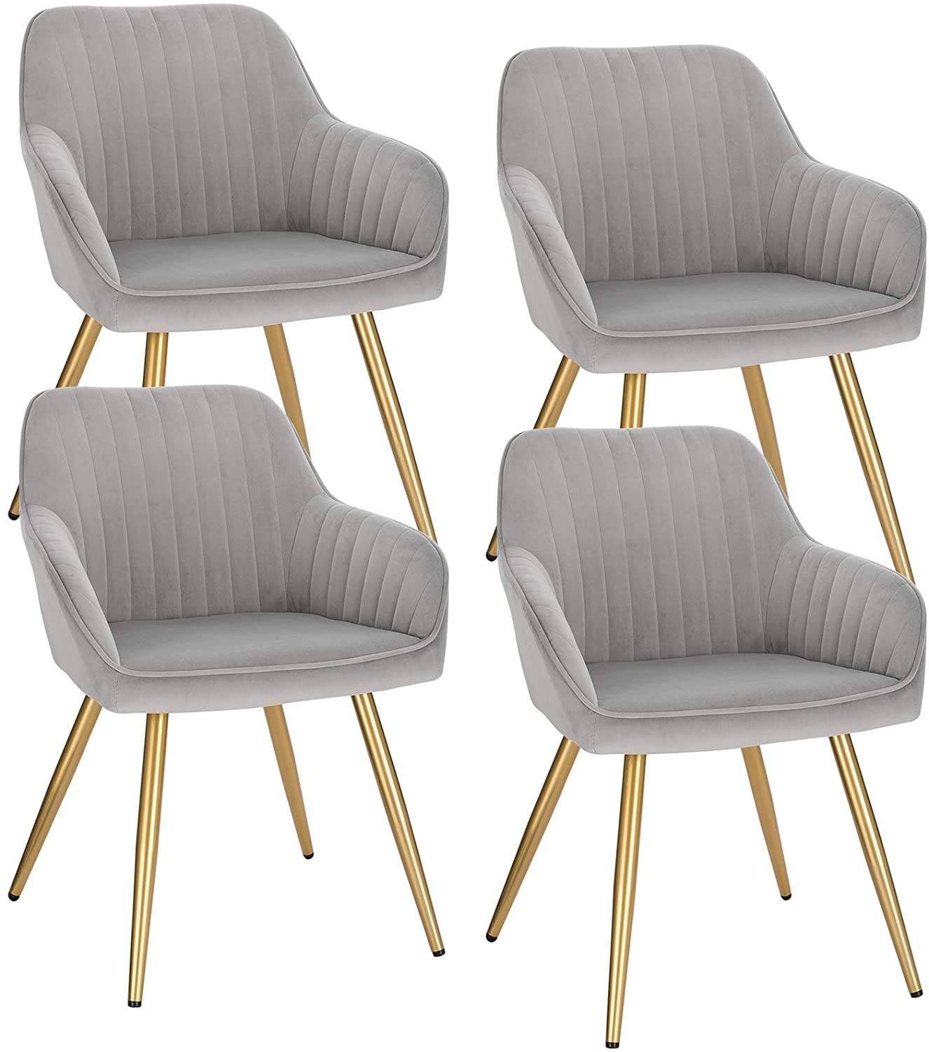 EUGAD Esszimmerstuhl (4 St), Metallbeine und Samtbezug, bis 120 kg belastba günstig online kaufen