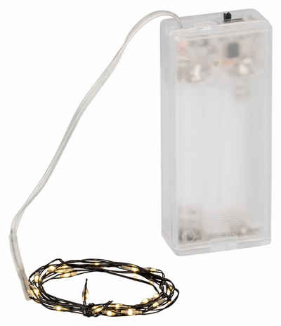 Coen Bakker Deco BV LED-Lichterkette LED Wire, Draht schwarz 0,95m 20 LED warmweiß Timer