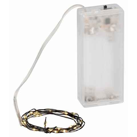 Coen Bakker Deco BV LED-Lichterkette LED Wire, Draht schwarz 0,95m 20 LED warmweiß Timer