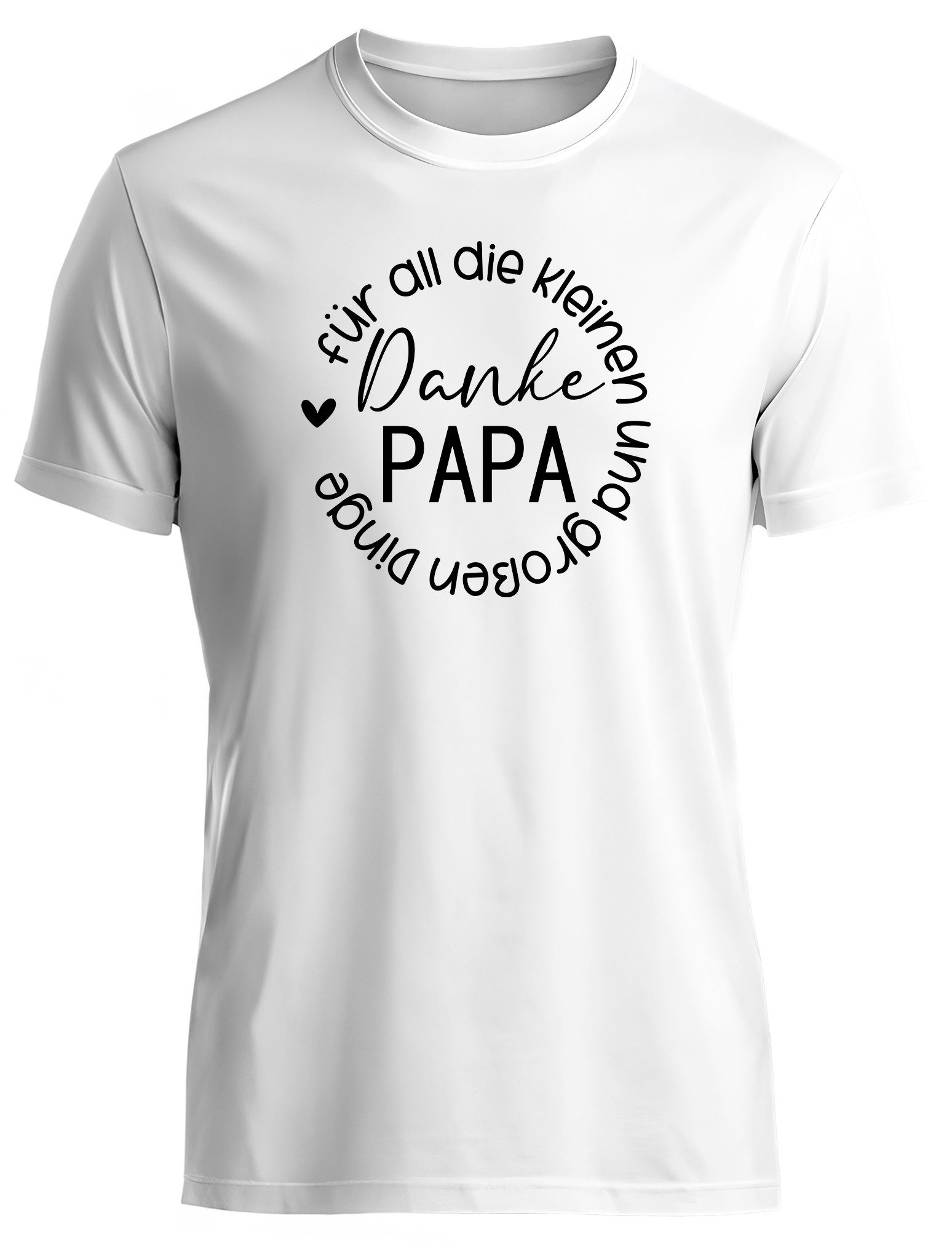 MyDesign24 T-Shirt Danke Papa Vatertag T-Shirt weiss kurzarm Regular Fit i854